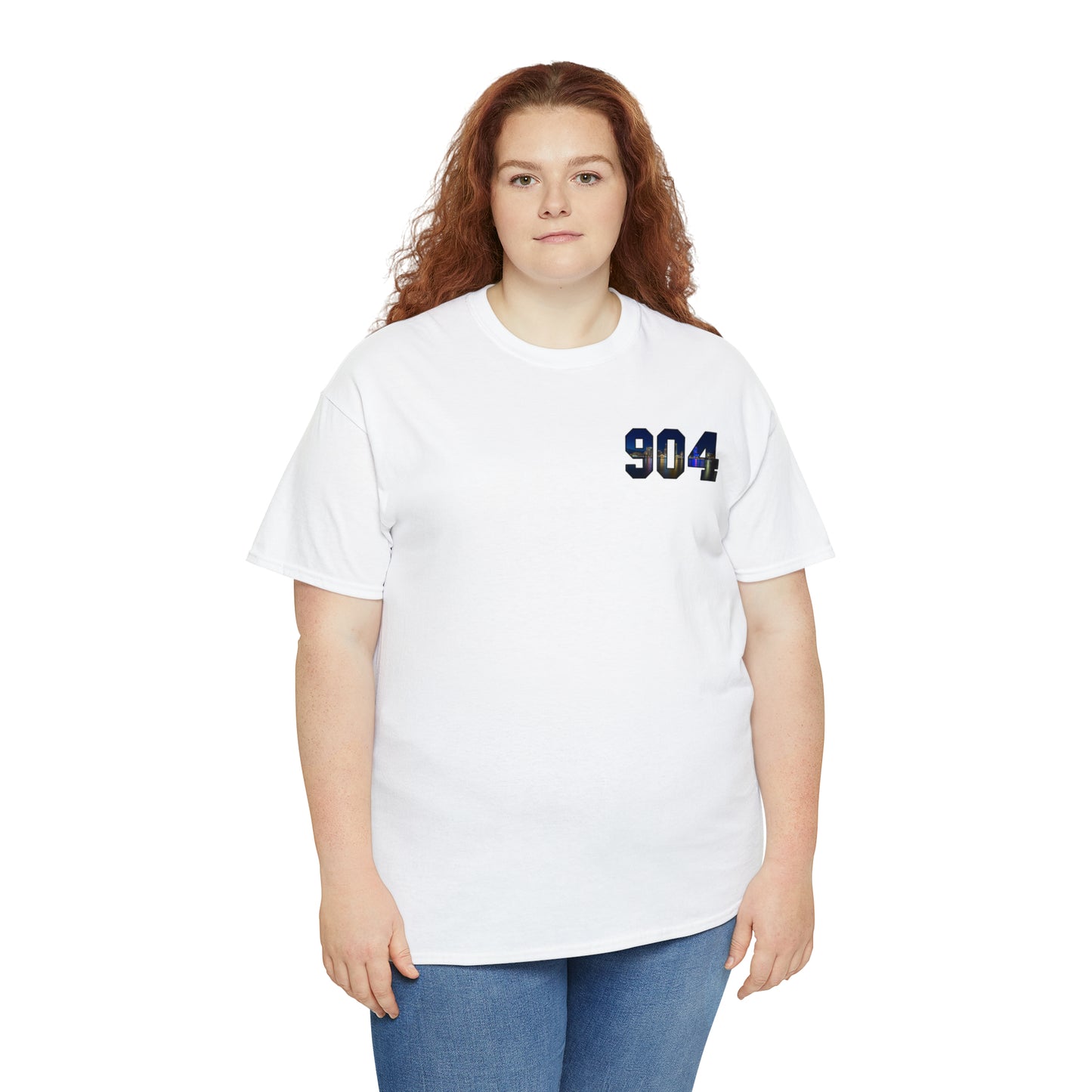 904 Area Code Heavy Cotton Tee - Jacksonville Skyline Edition