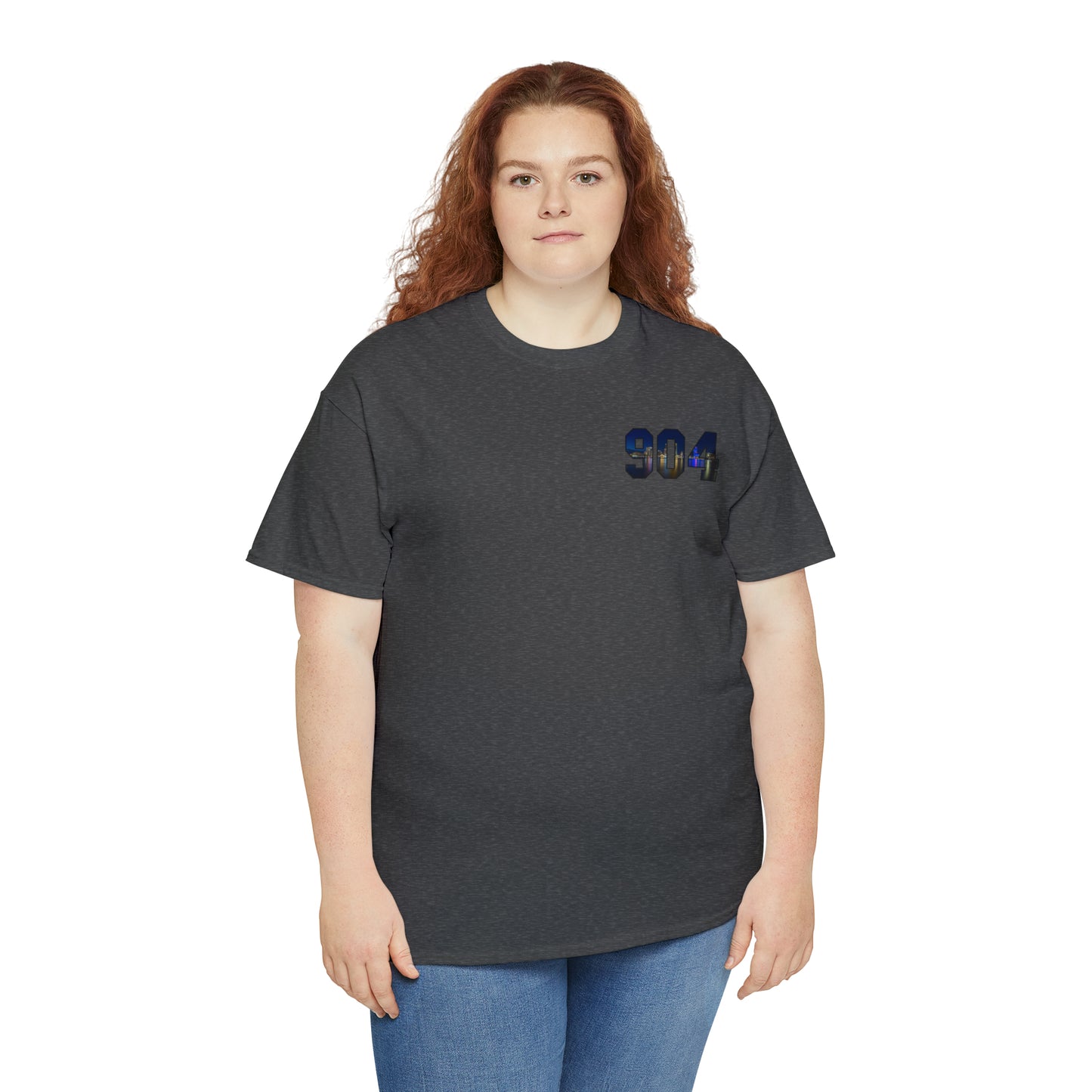 904 Area Code Heavy Cotton Tee - Jacksonville Skyline Edition