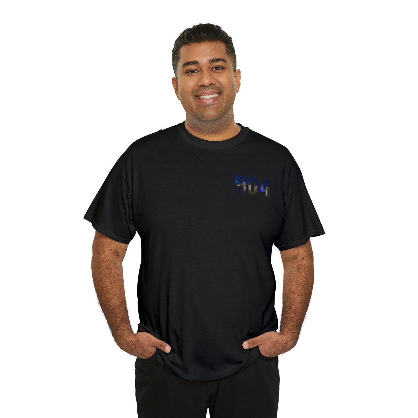 904 Area Code Heavy Cotton Tee - Jacksonville Skyline Edition