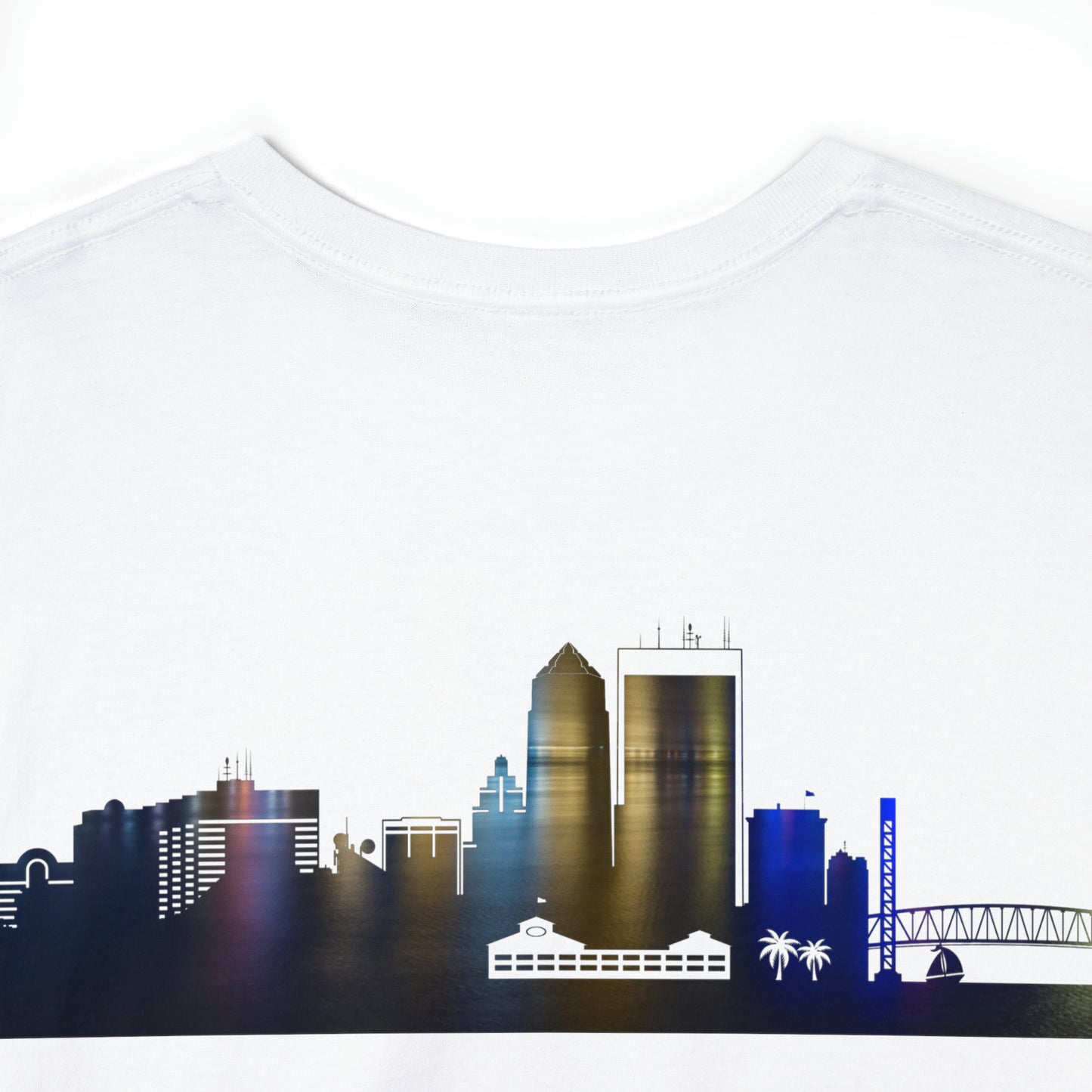 904 Area Code Heavy Cotton Tee - Jacksonville Skyline Edition