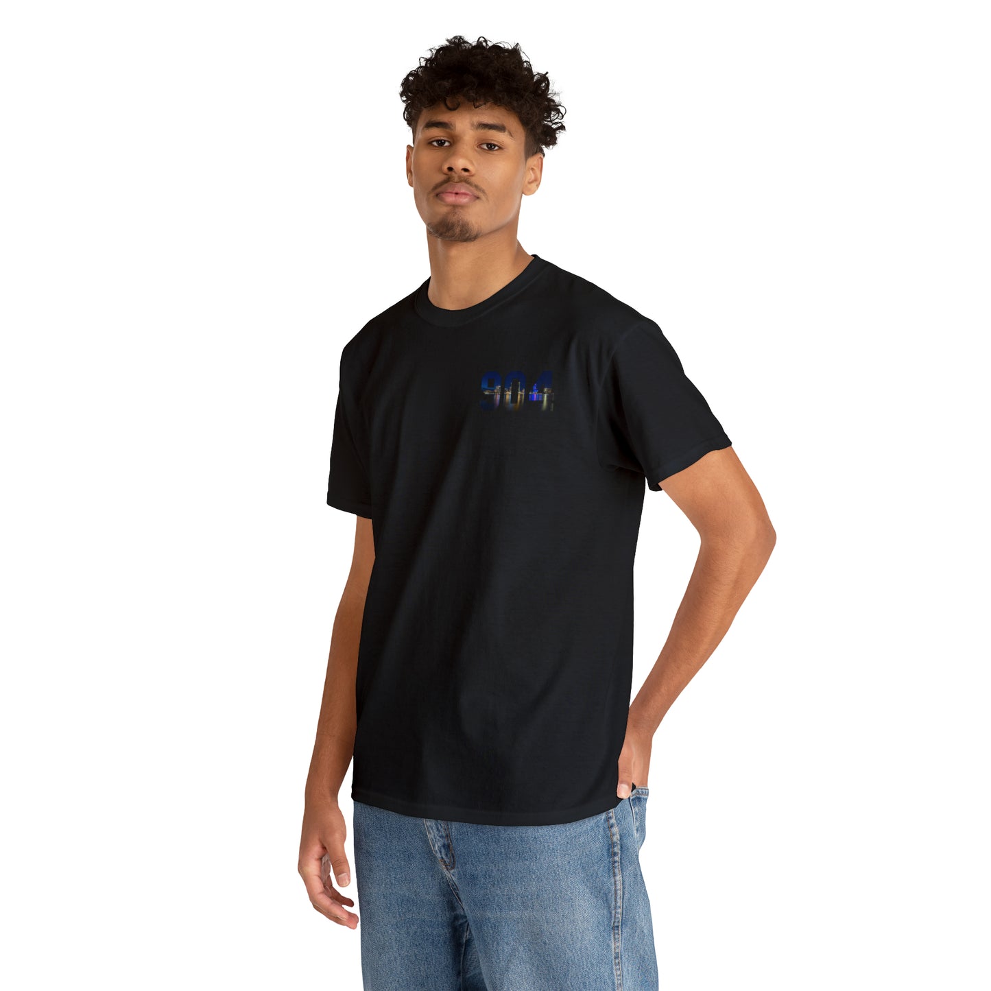 904 Area Code Heavy Cotton Tee - Jacksonville Skyline Edition