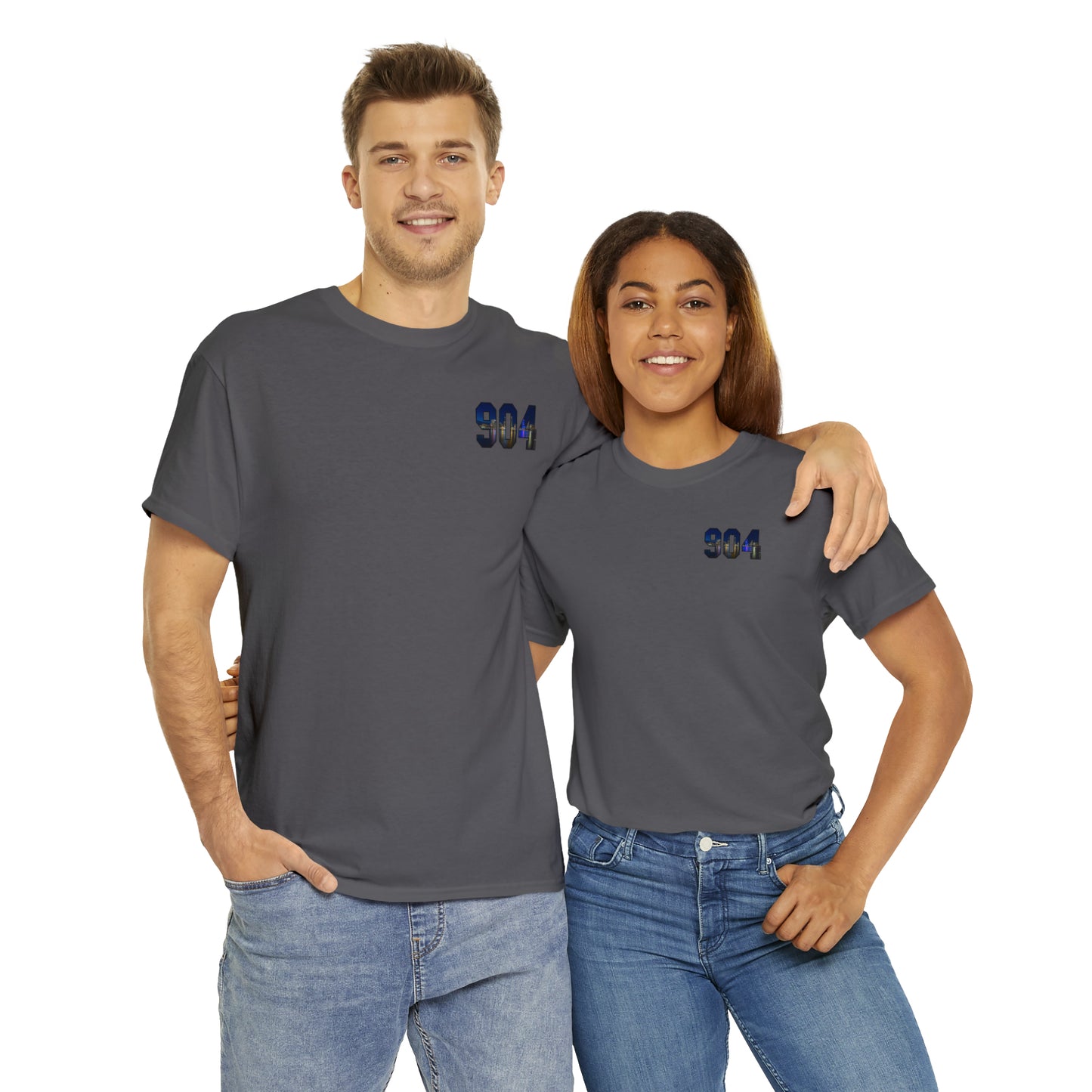 904 Area Code Heavy Cotton Tee - Jacksonville Skyline Edition