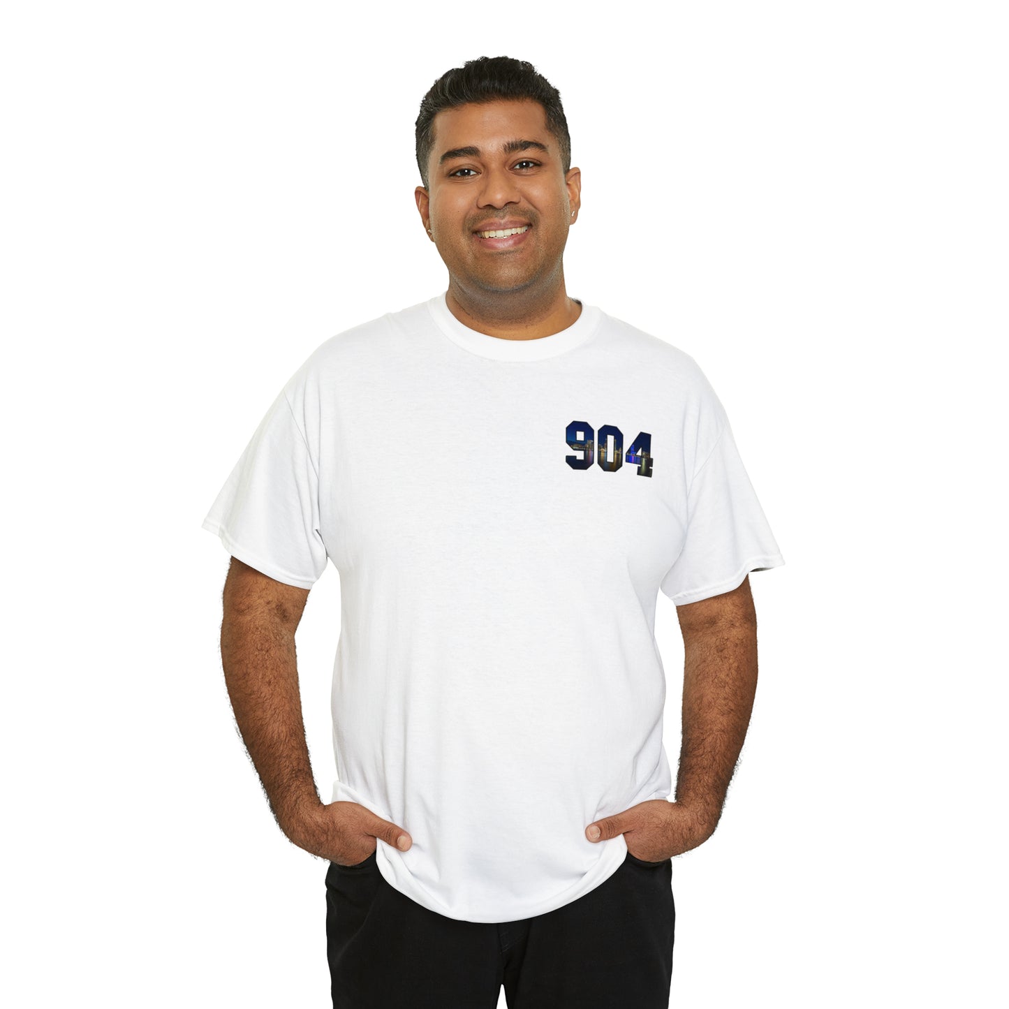 904 Area Code Heavy Cotton Tee - Jacksonville Skyline Edition