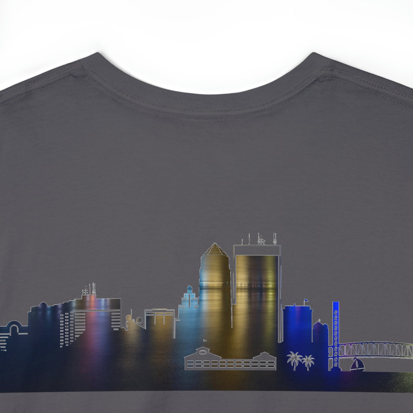904 Area Code Heavy Cotton Tee - Jacksonville Skyline Edition