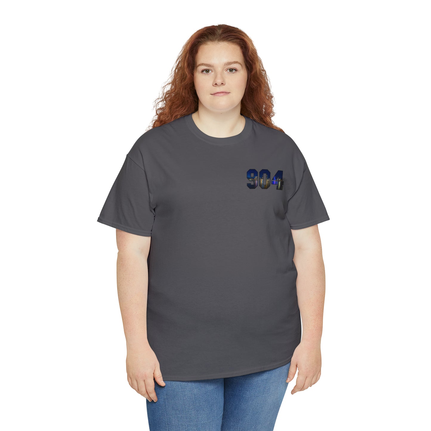 904 Area Code Heavy Cotton Tee - Jacksonville Skyline Edition