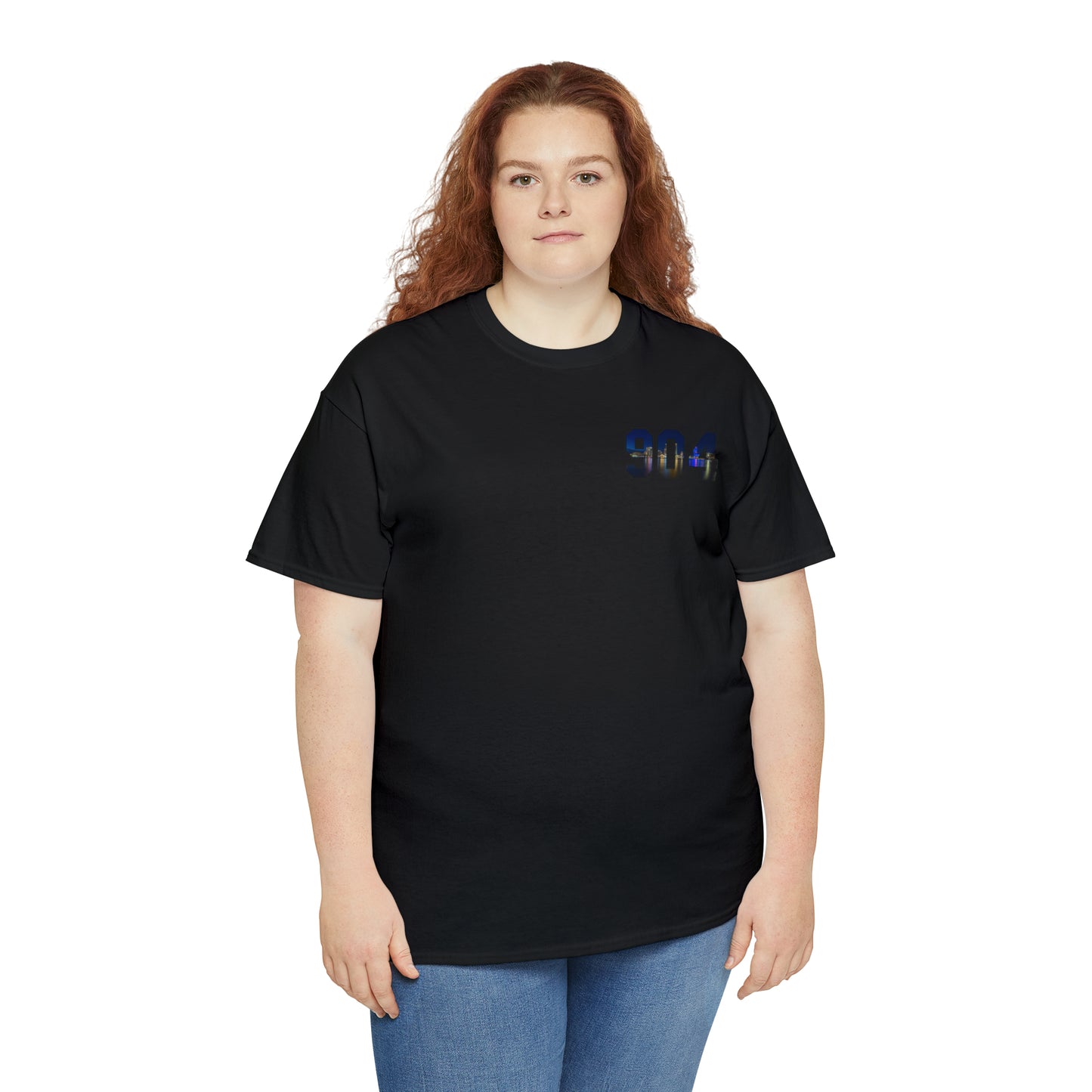 904 Area Code Heavy Cotton Tee - Jacksonville Skyline Edition