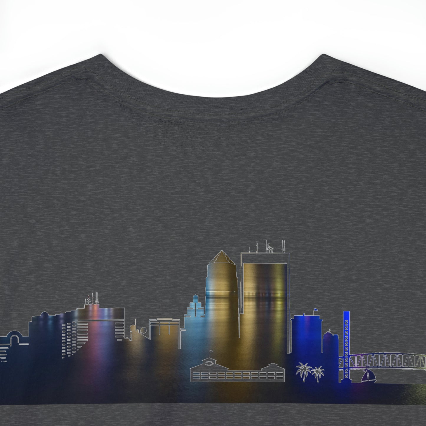 904 Area Code Heavy Cotton Tee - Jacksonville Skyline Edition