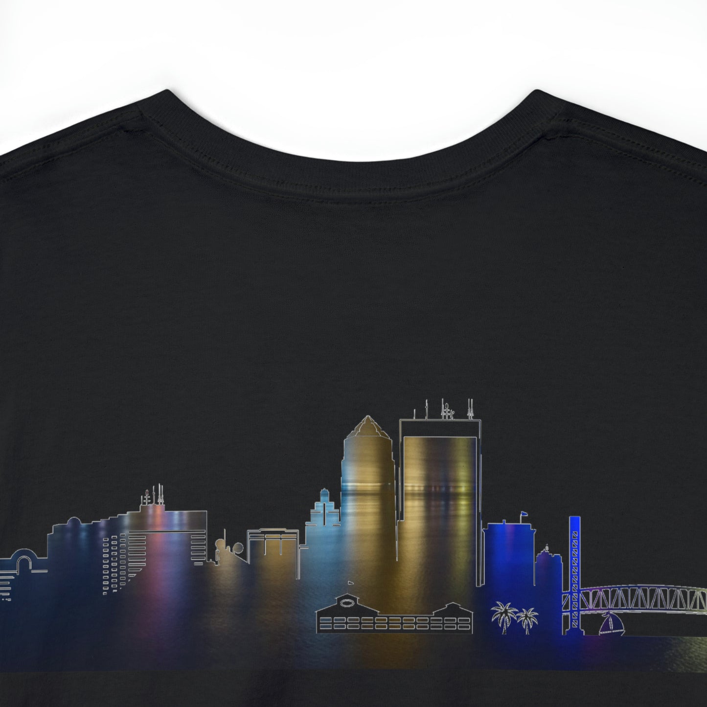 904 Area Code Heavy Cotton Tee - Jacksonville Skyline Edition