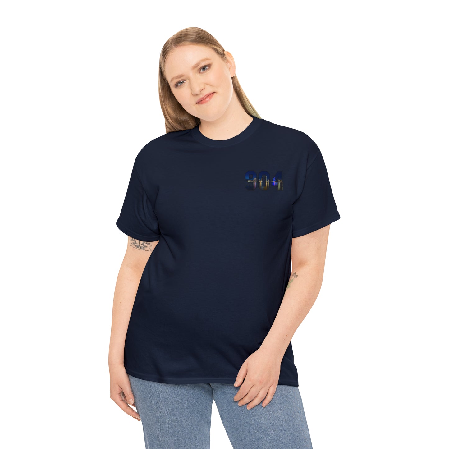 904 Area Code Heavy Cotton Tee - Jacksonville Skyline Edition