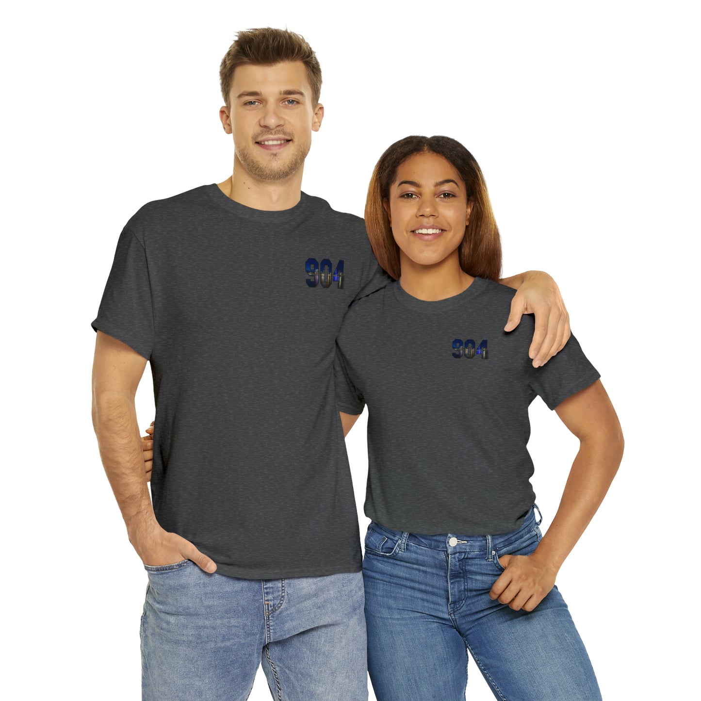904 Area Code Heavy Cotton Tee - Jacksonville Skyline Edition