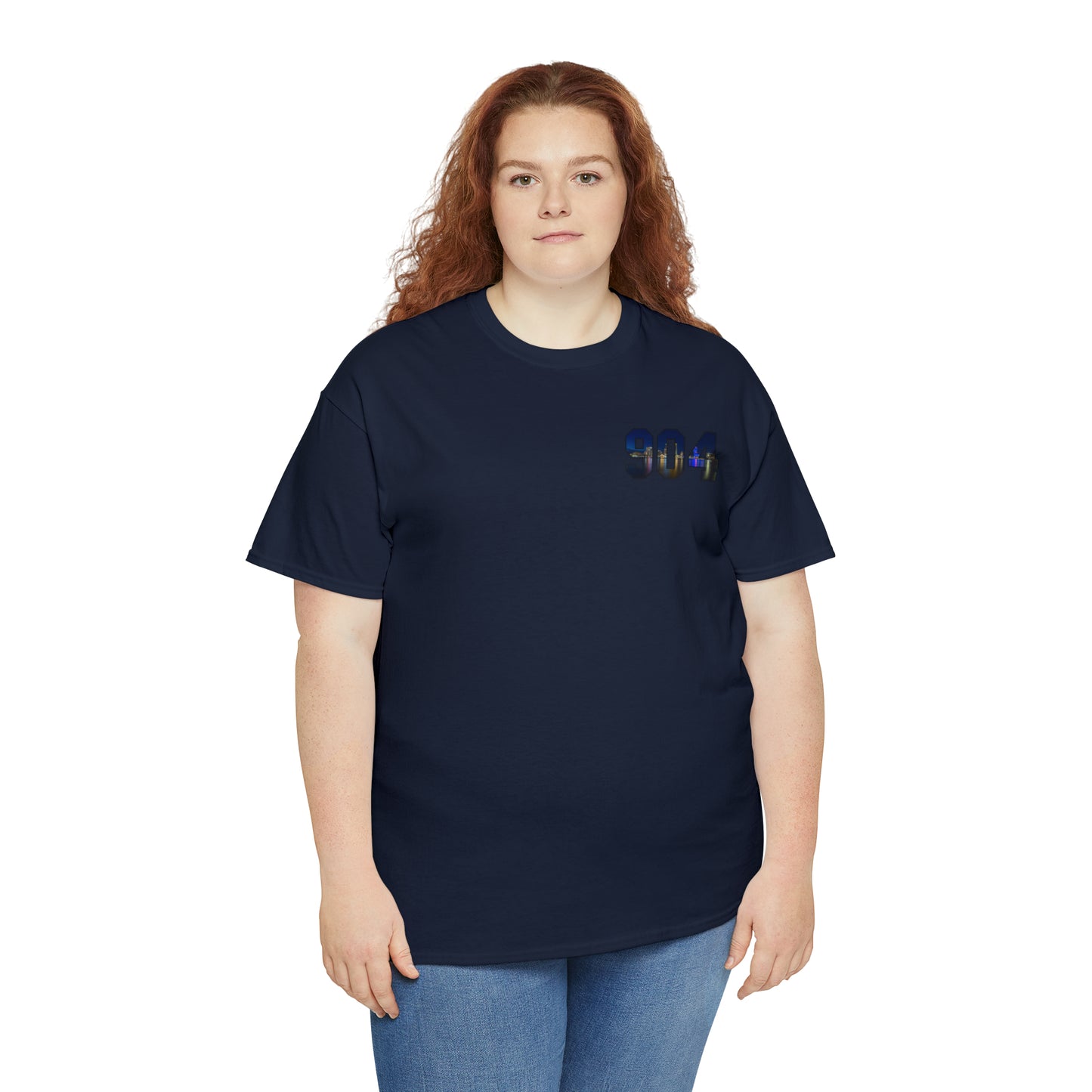904 Area Code Heavy Cotton Tee - Jacksonville Skyline Edition