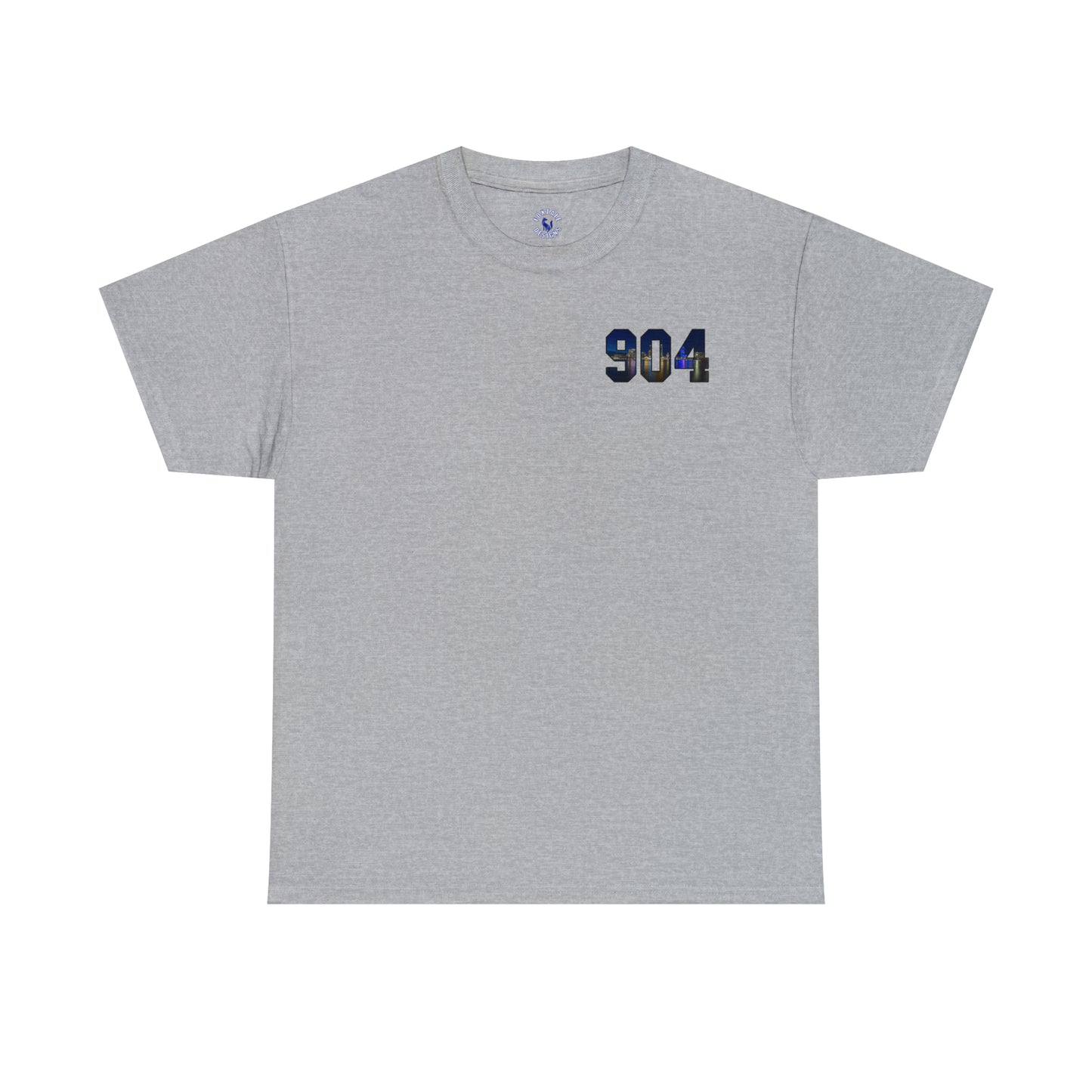 904 Area Code Heavy Cotton Tee - Jacksonville Skyline Edition
