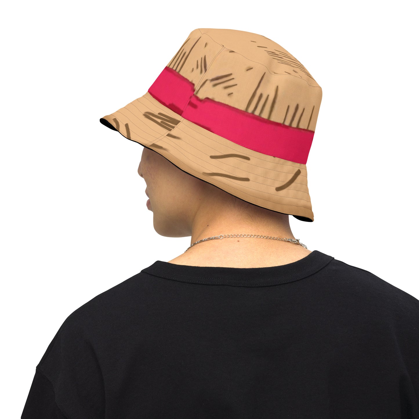 One Piece reversible Bucket hat: Luffy Straw Hat & Red Skull Logo
