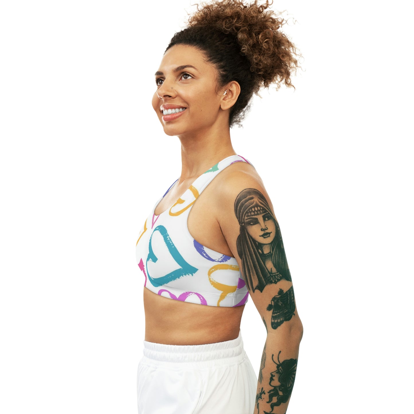 Seamless Valentine’s Day Hearts Sports Bra