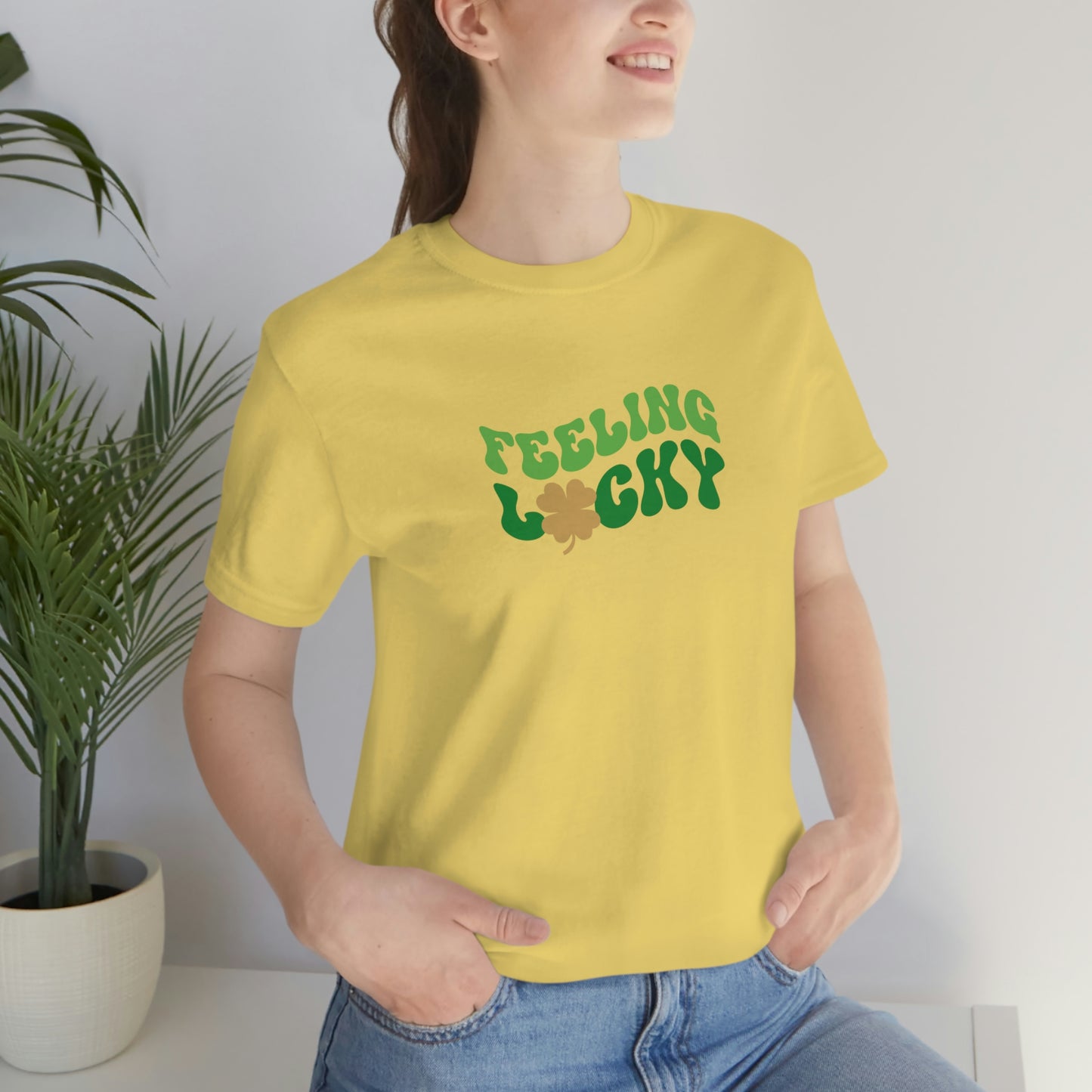 Feeling Lucky, St Patricks Day Unisex Jersey Short Sleeve Tee