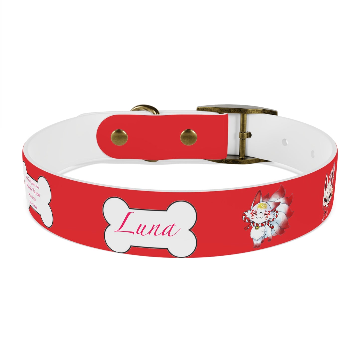 Red Kitsune Dog Collar
