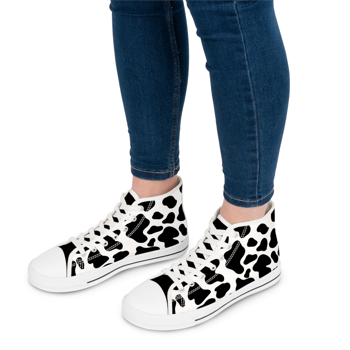 Cow Print Women's High Top Sneakers.