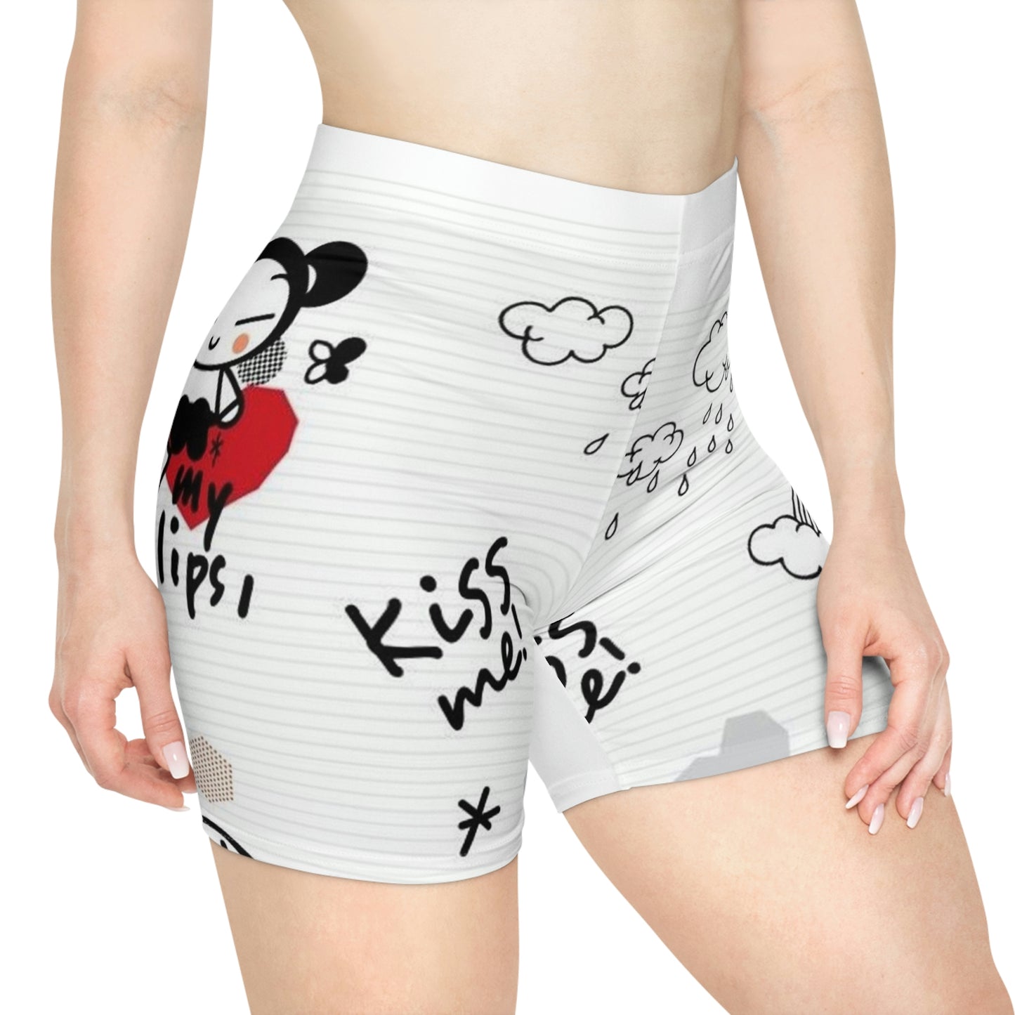 Kiss Me!!! Women's Biker Shorts