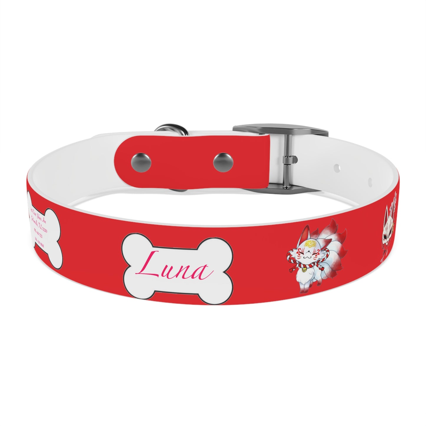 Red Kitsune Dog Collar