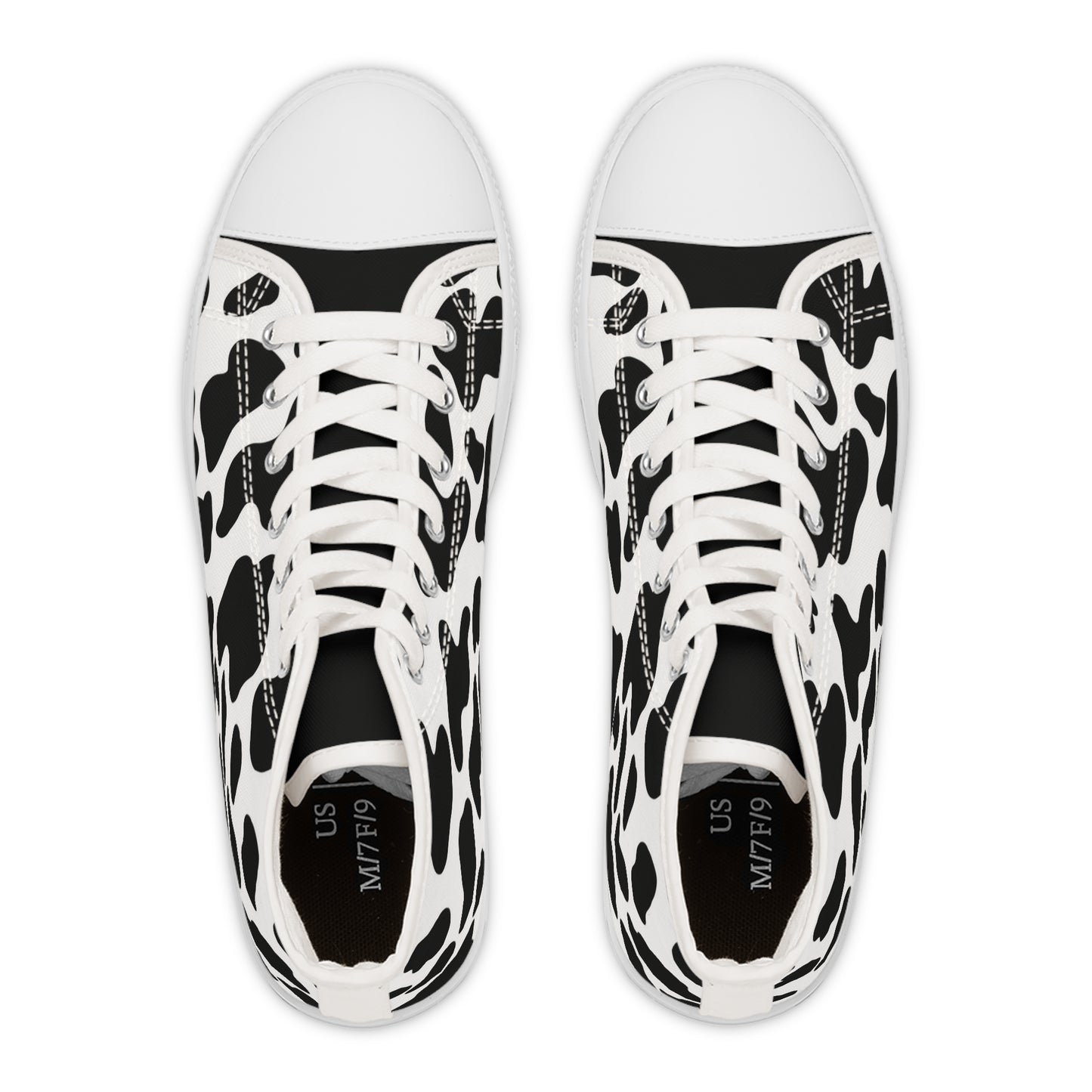 Cow Print Women's High Top Sneakers.