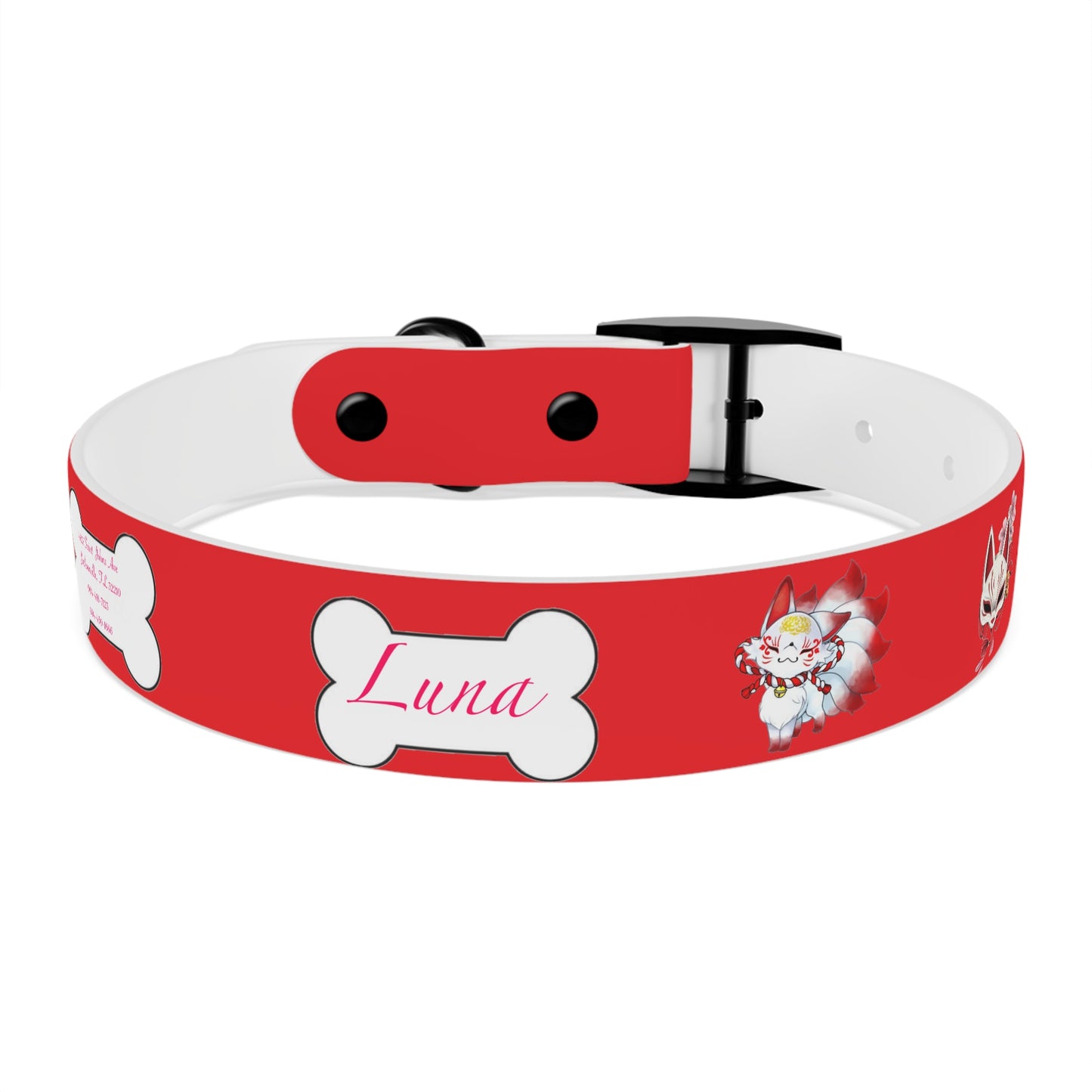 Red Kitsune Dog Collar