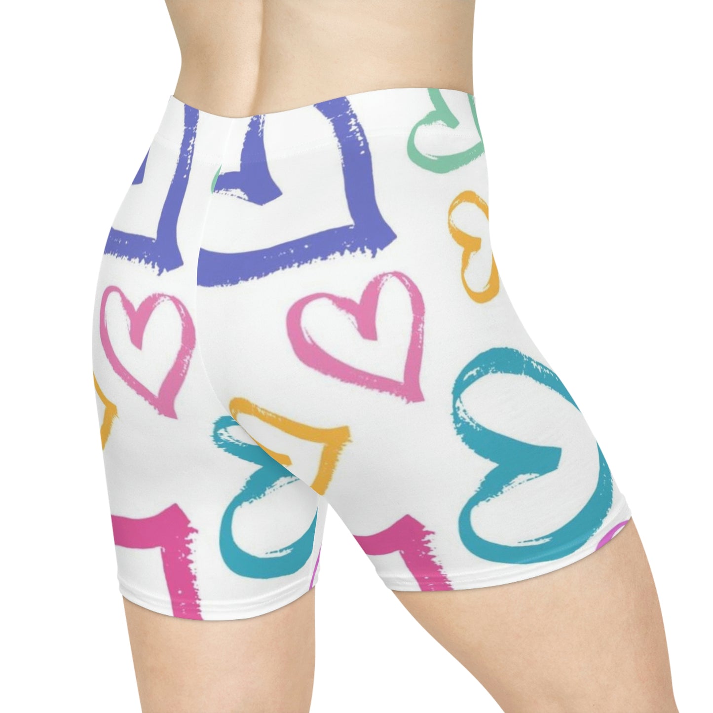 Women's Valentine’s Day Hearts Biker Shorts