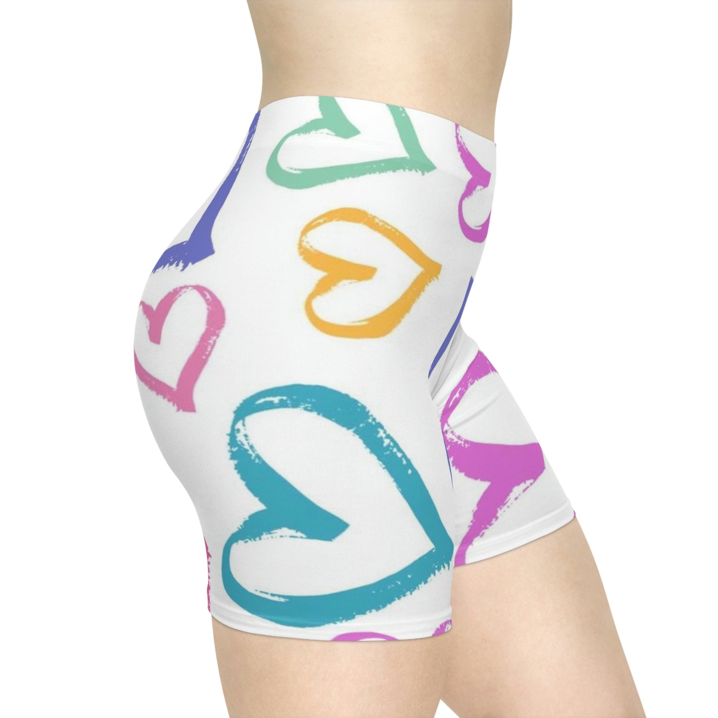 Women's Valentine’s Day Hearts Biker Shorts