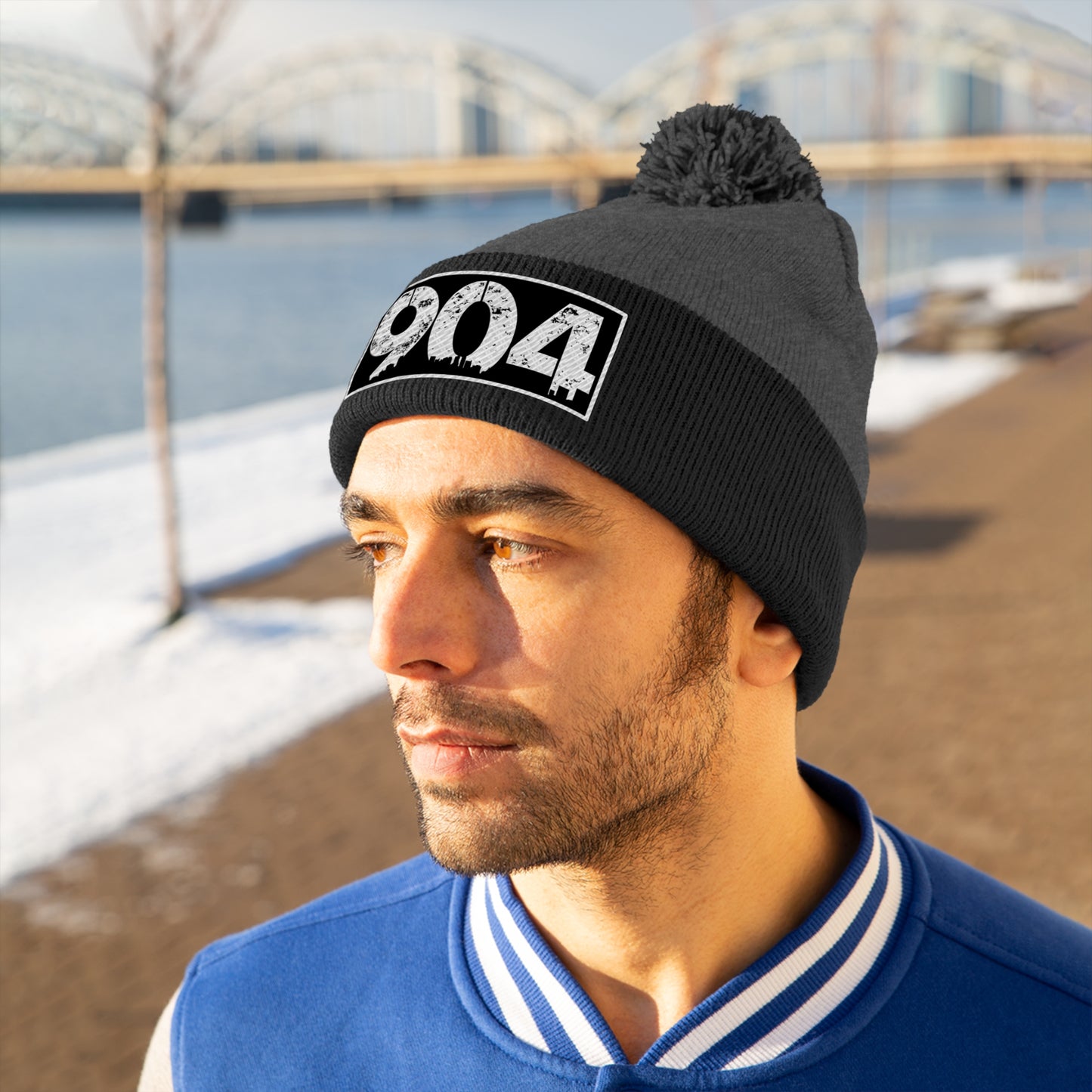 Duval 904 embroidered Pom Pom Beanie