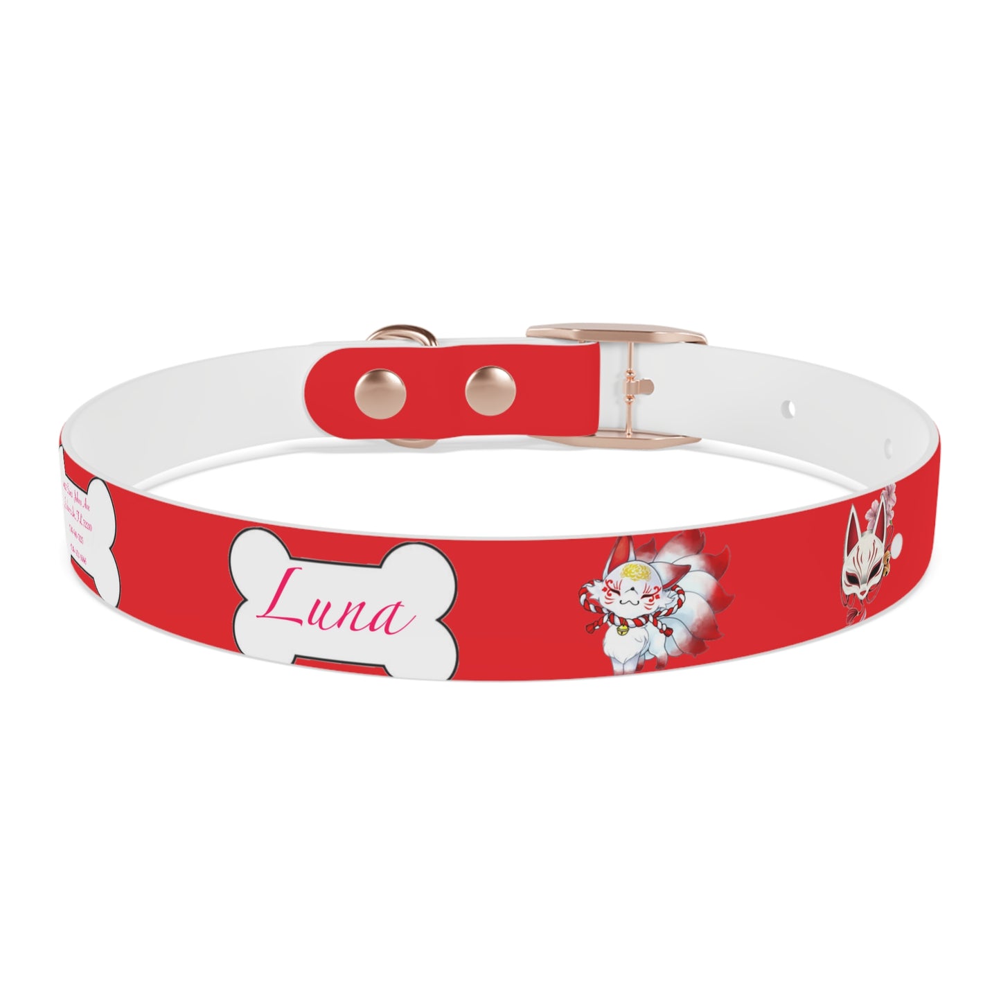 Red Kitsune Dog Collar