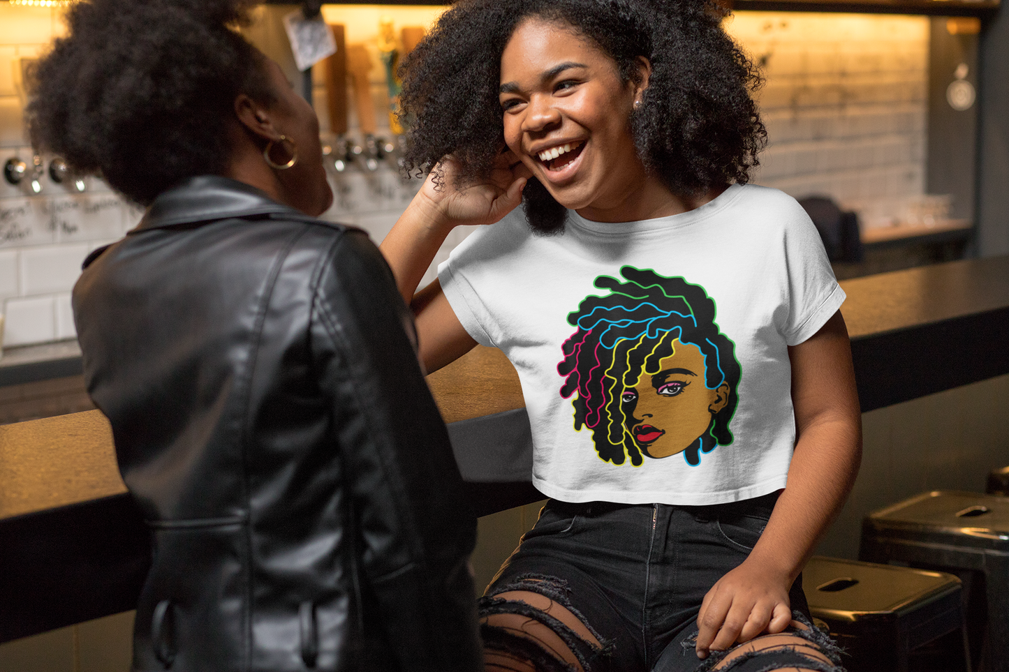 Black Woman Champion Women's Heritage Cropped T-Shirt