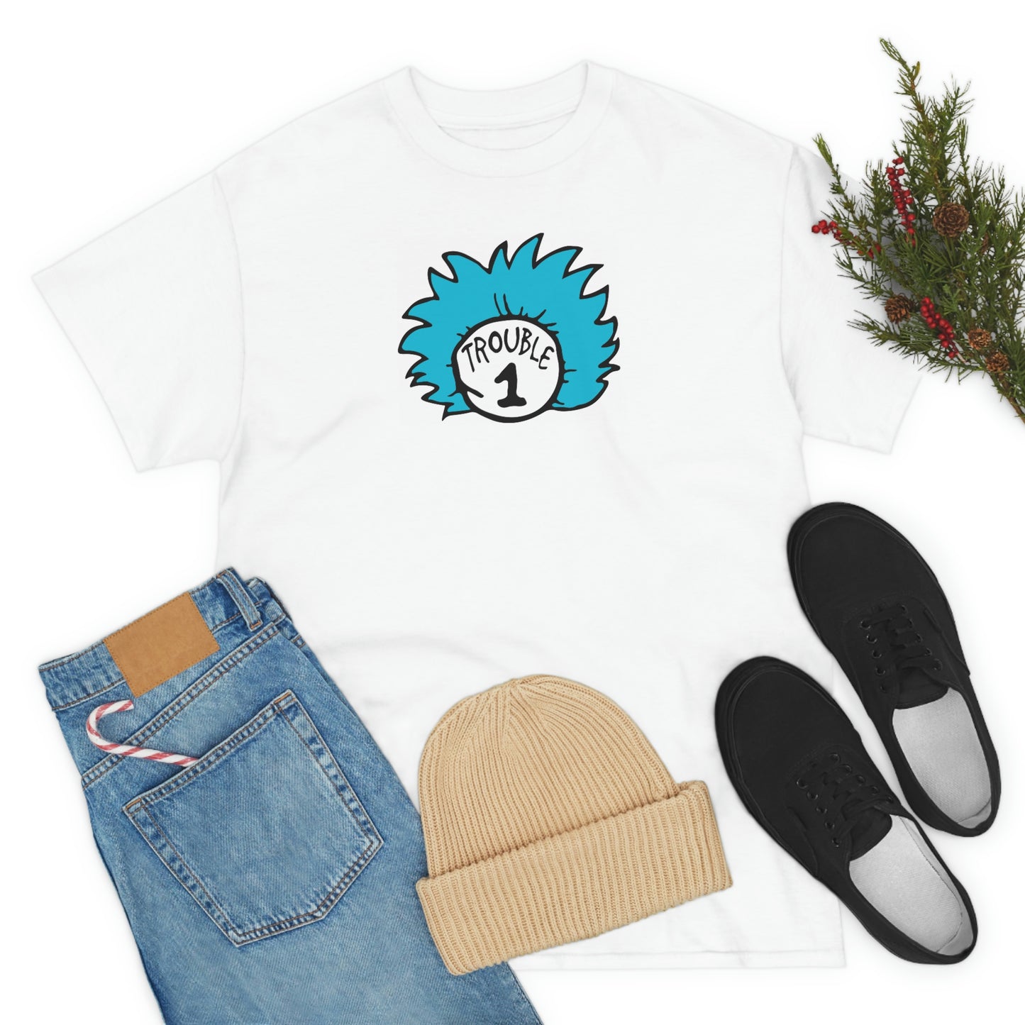 Thing 1 Trouble Unisex Heavy Cotton Tee