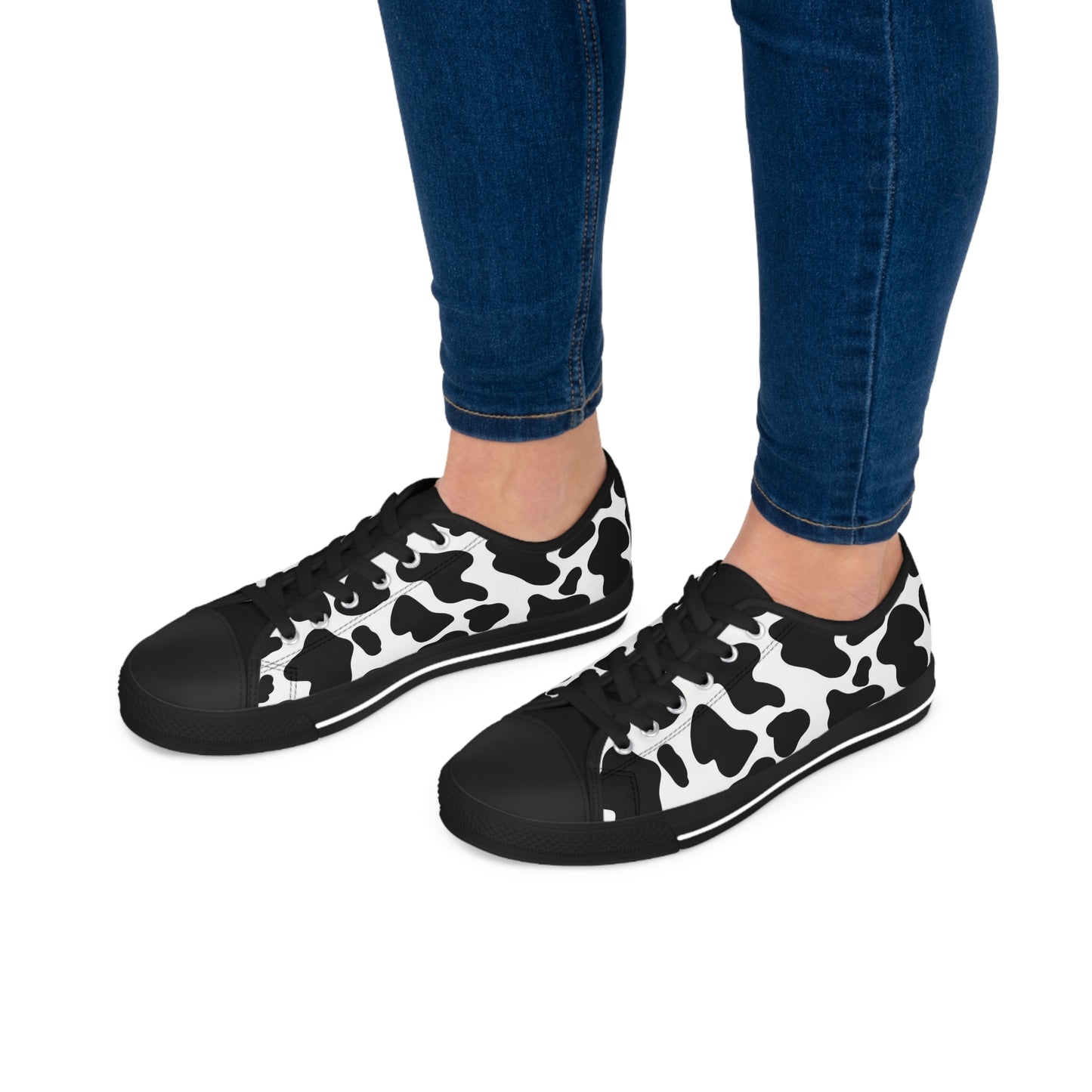 Women's Low Top Cow Print Sneakers