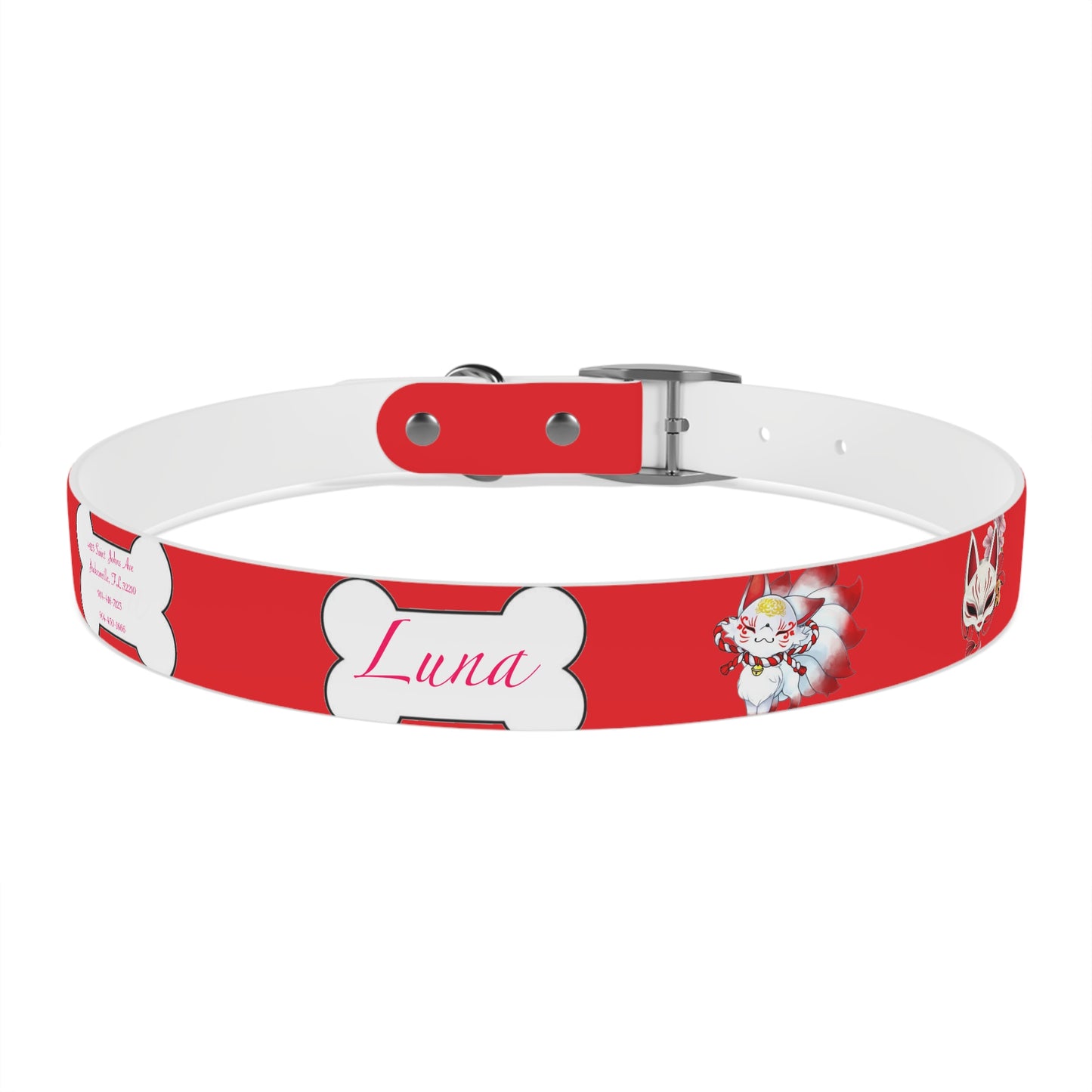 Red Kitsune Dog Collar