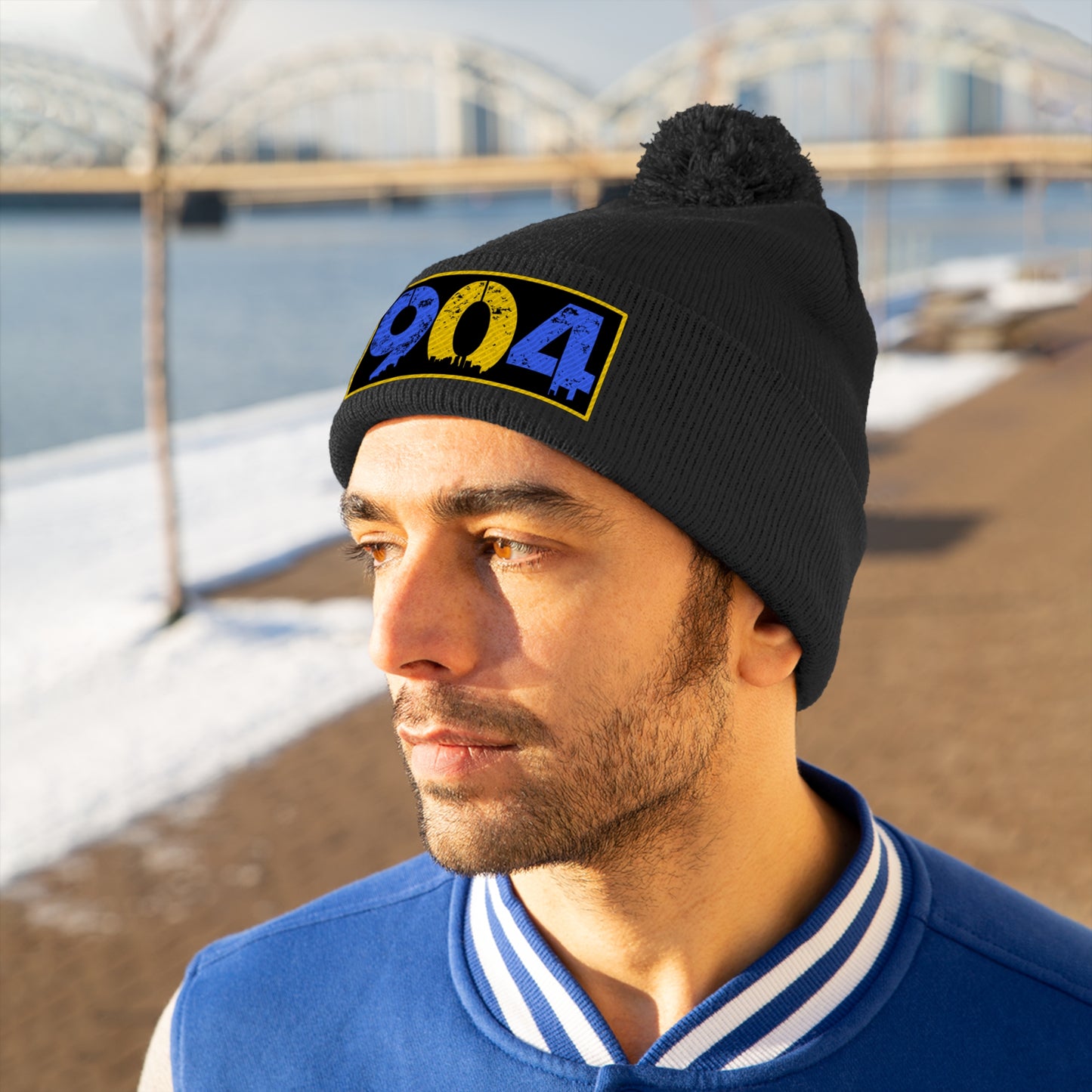 Duval 904 embroidered Pom Pom Beanie
