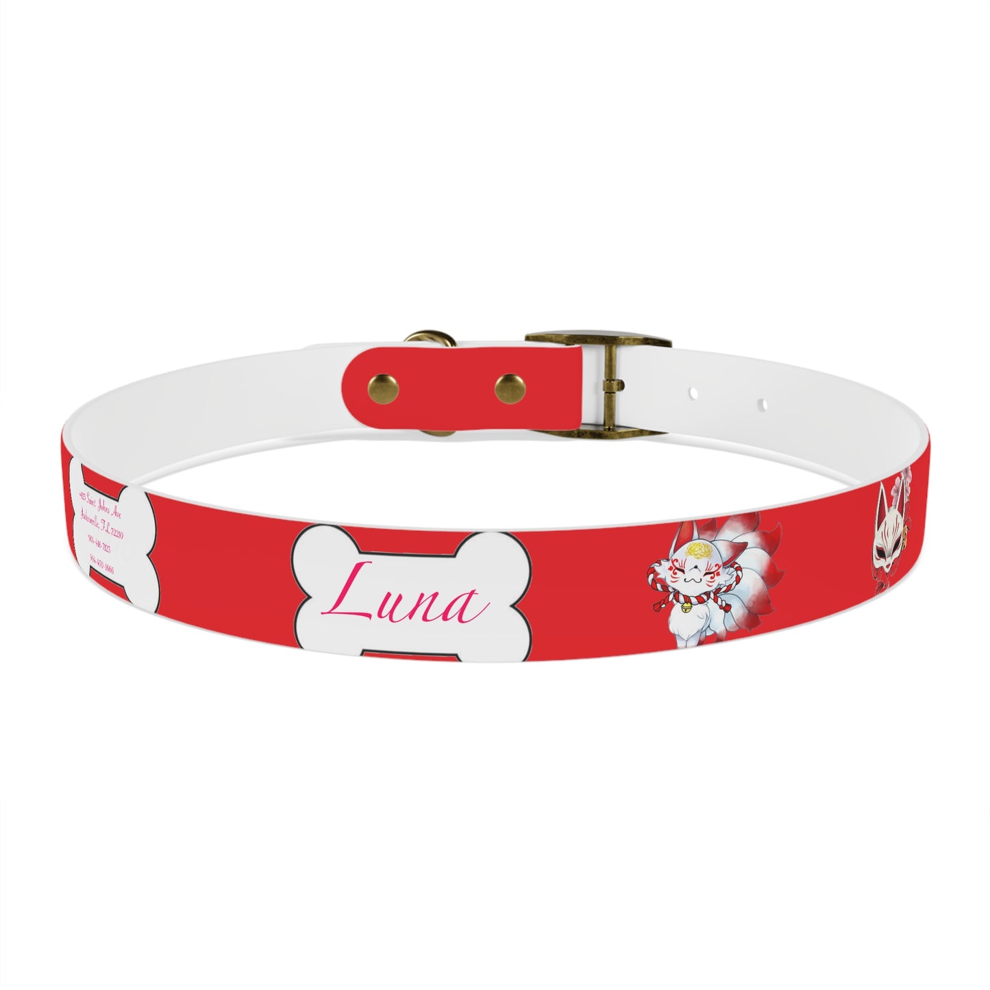 Red Kitsune Dog Collar