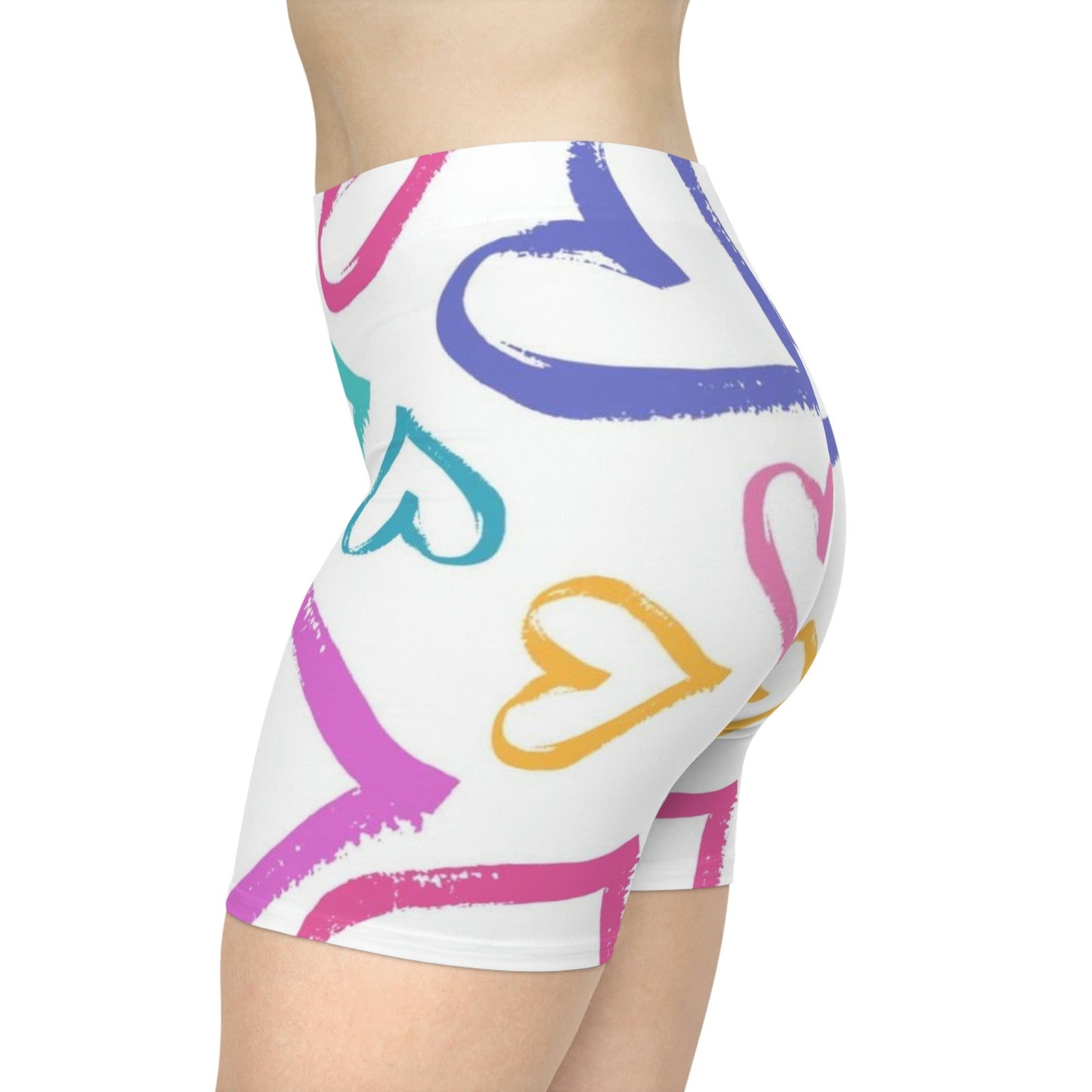 Women's Valentine’s Day Hearts Biker Shorts