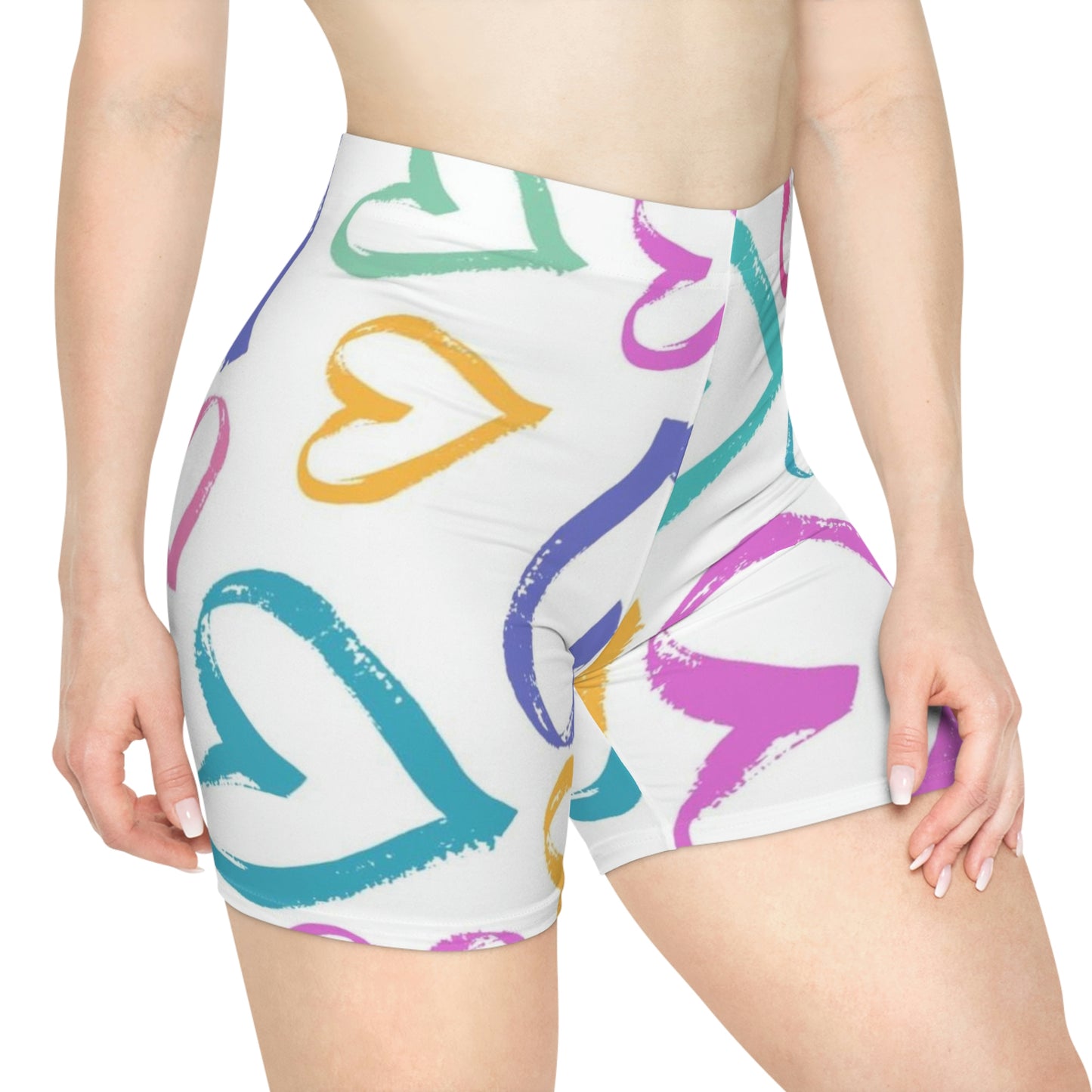 Women's Valentine’s Day Hearts Biker Shorts