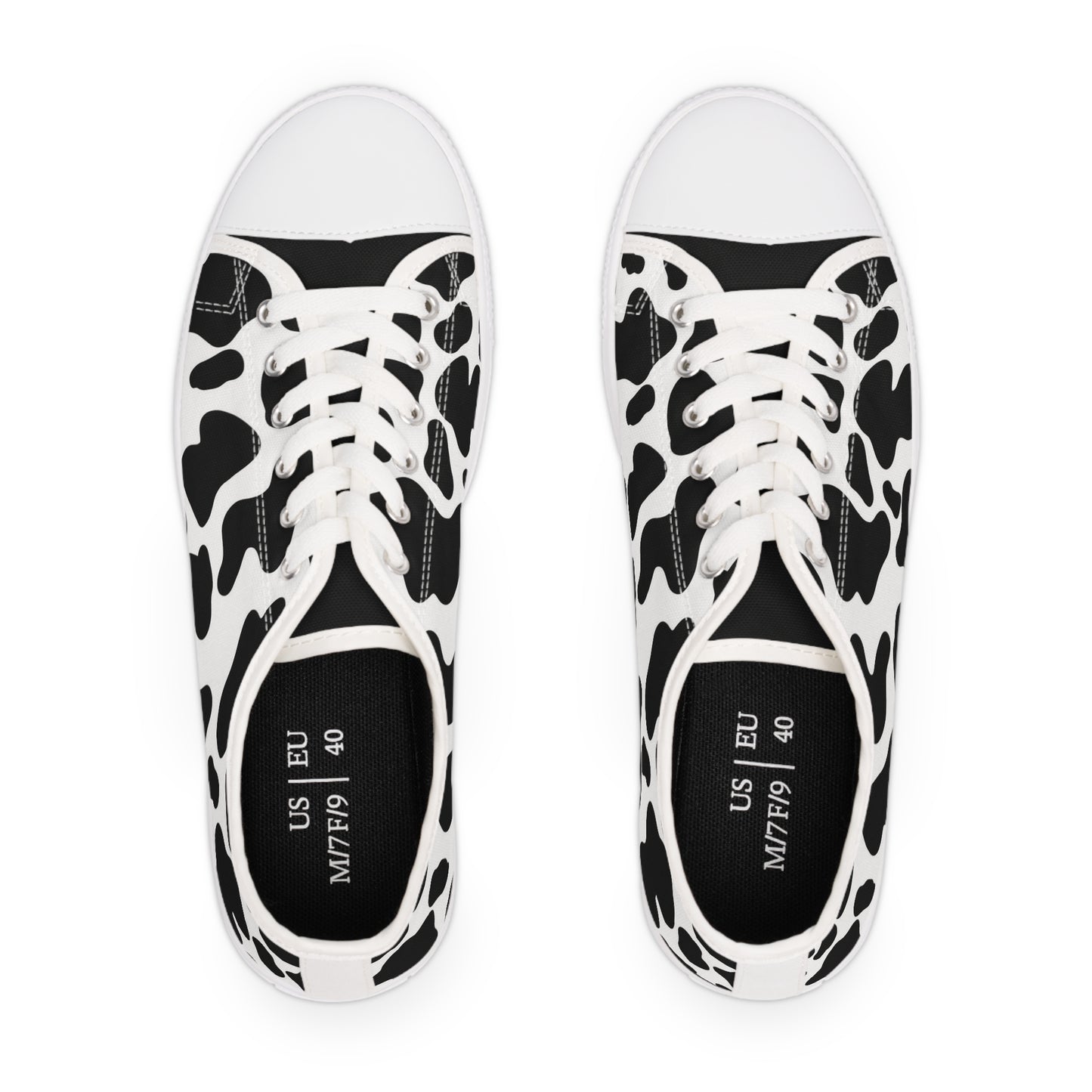 Women's Low Top Cow Print Sneakers