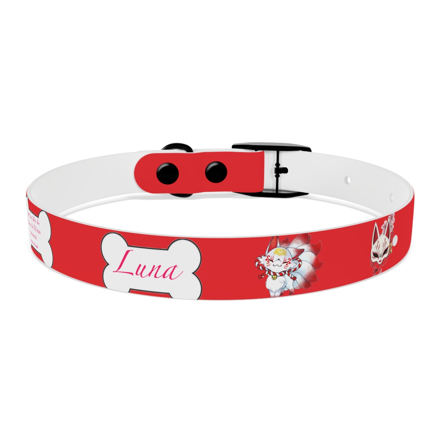 Red Kitsune Dog Collar