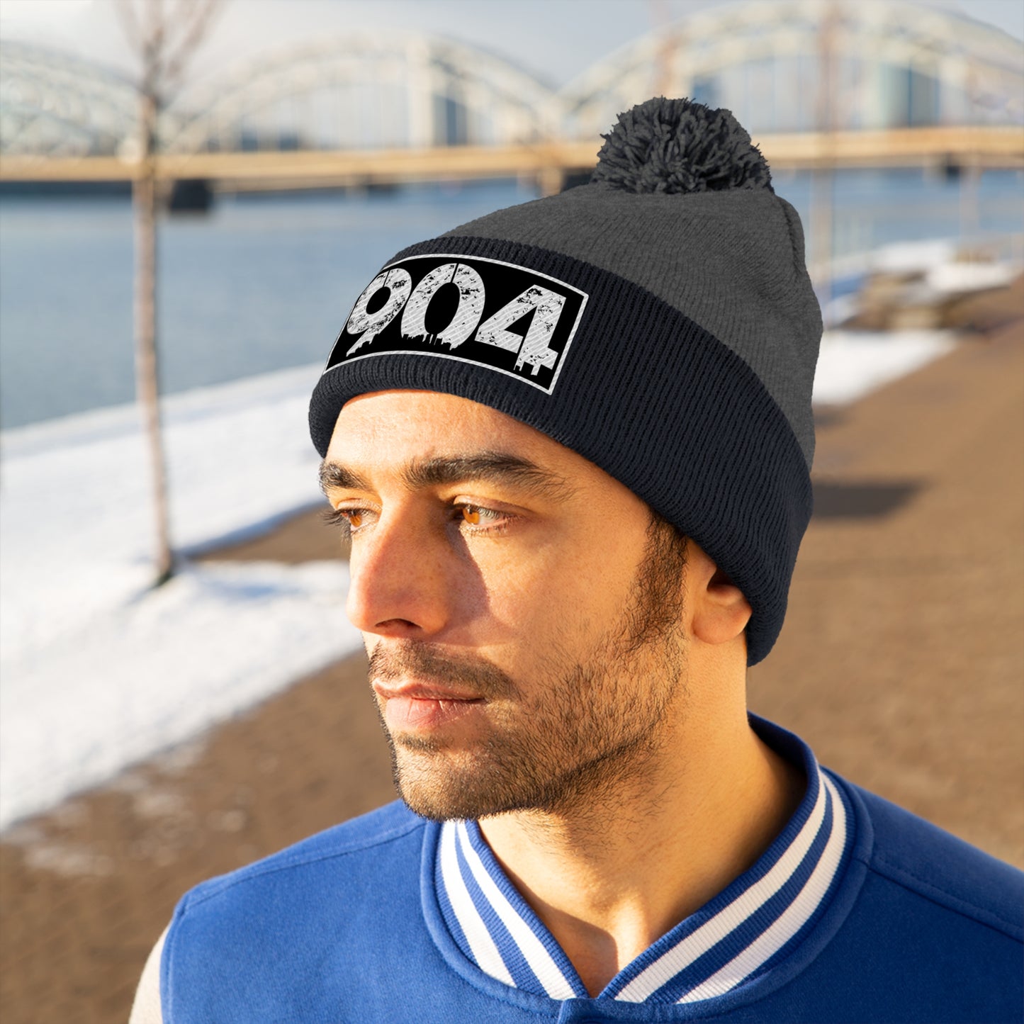 Duval 904 embroidered Pom Pom Beanie