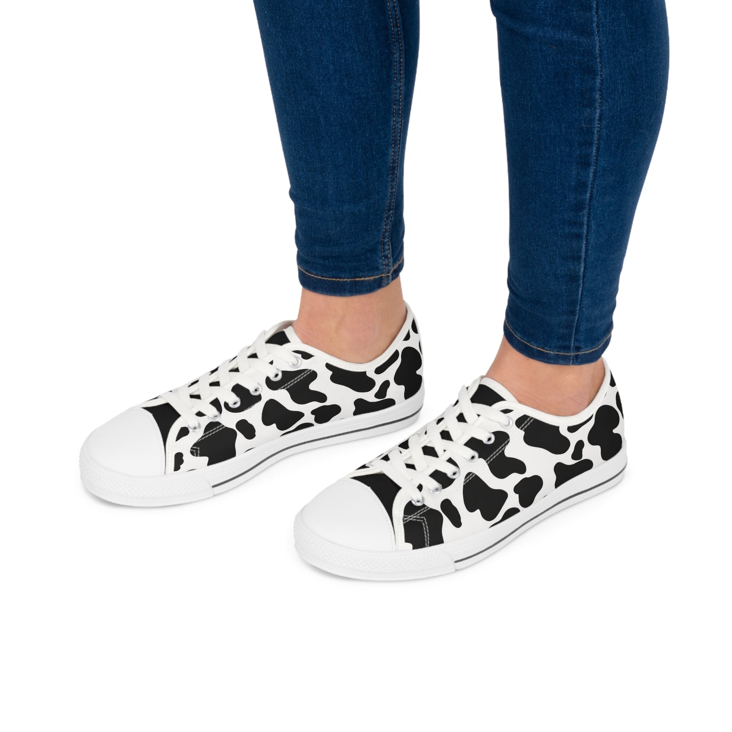 Women's Low Top Cow Print Sneakers