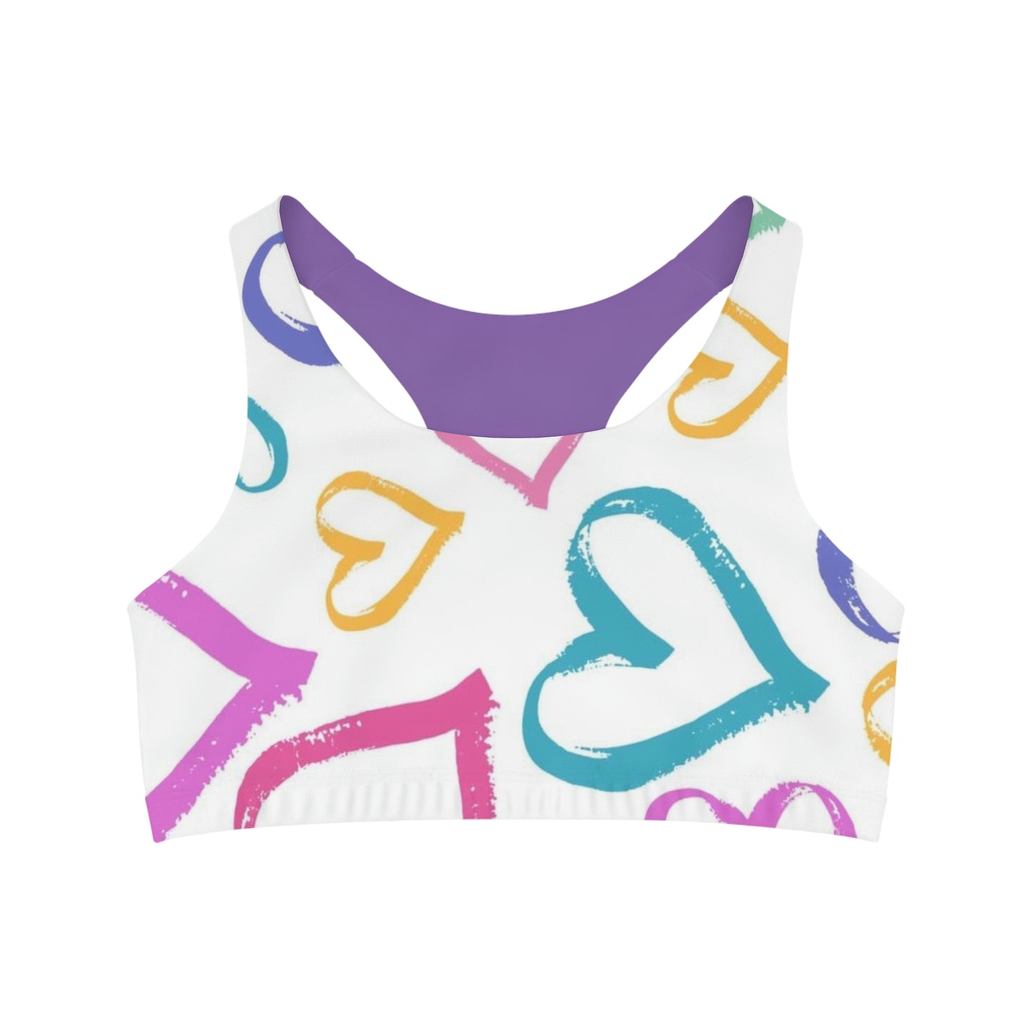 Seamless Valentine’s Day Hearts Sports Bra