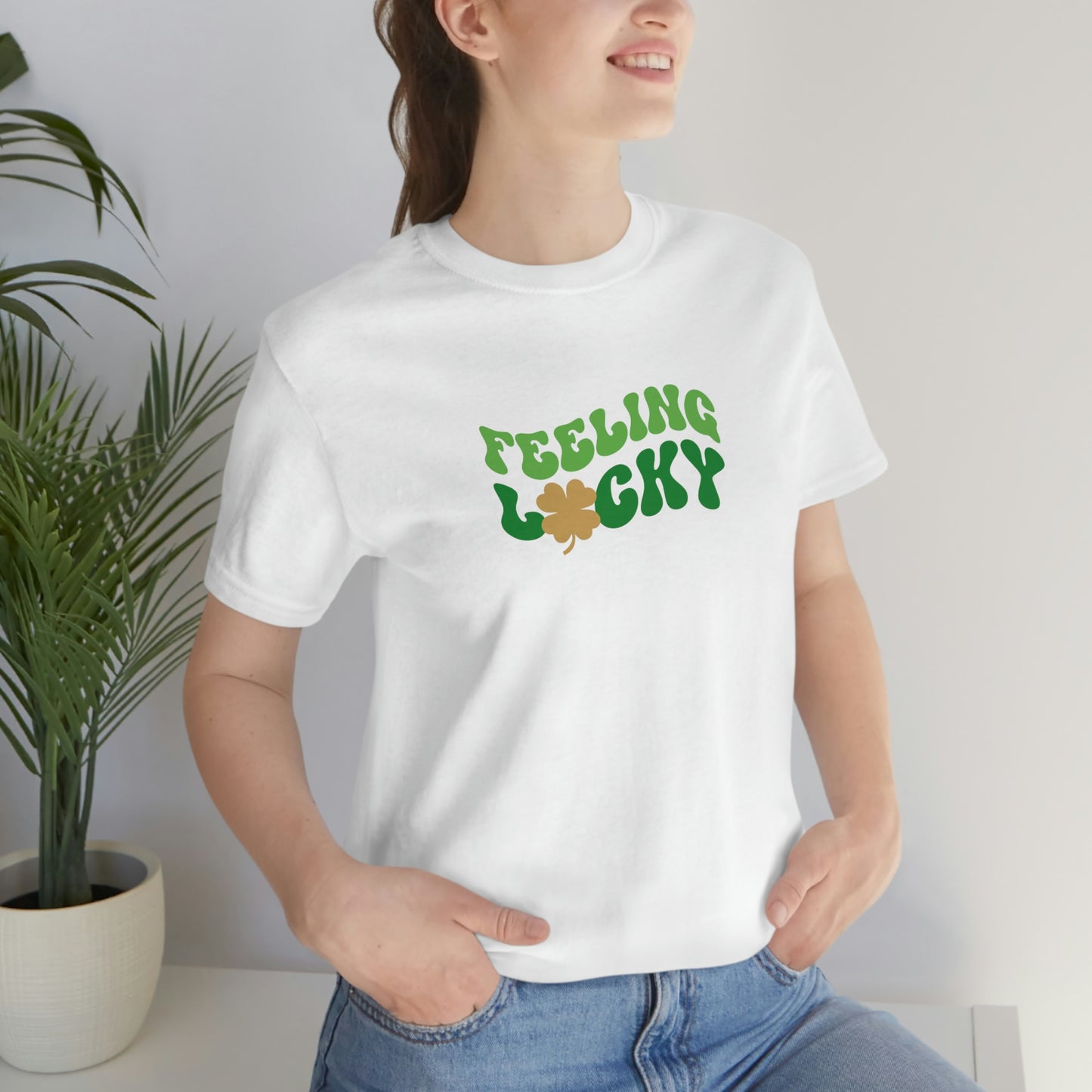 Feeling Lucky, St Patricks Day Unisex Jersey Short Sleeve Tee
