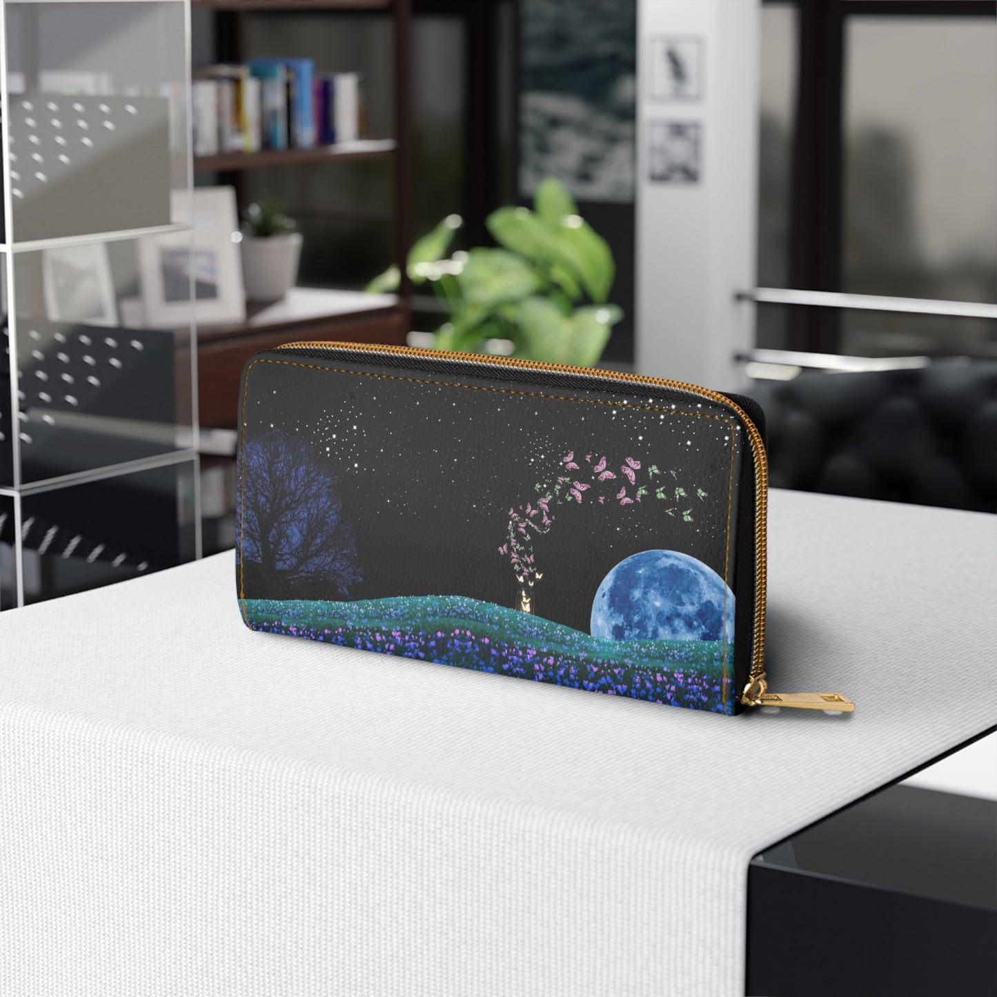 Custom Butterfly Zipper Wallet