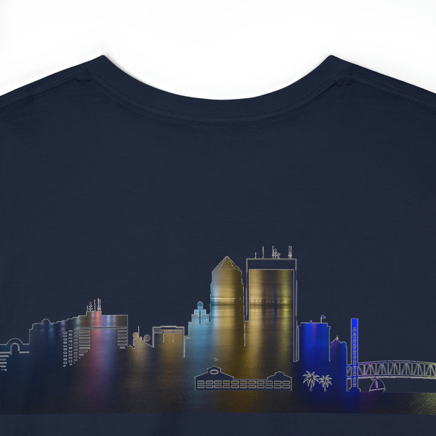 904 Area Code Heavy Cotton Tee - Jacksonville Skyline Edition