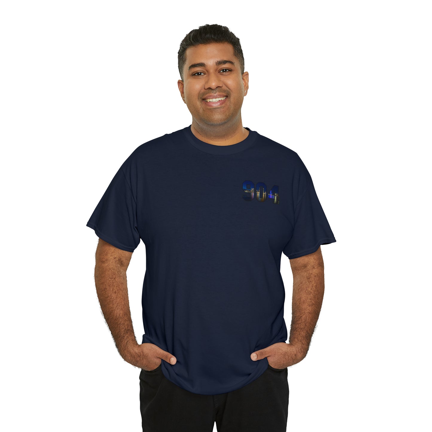 904 Area Code Heavy Cotton Tee - Jacksonville Skyline Edition
