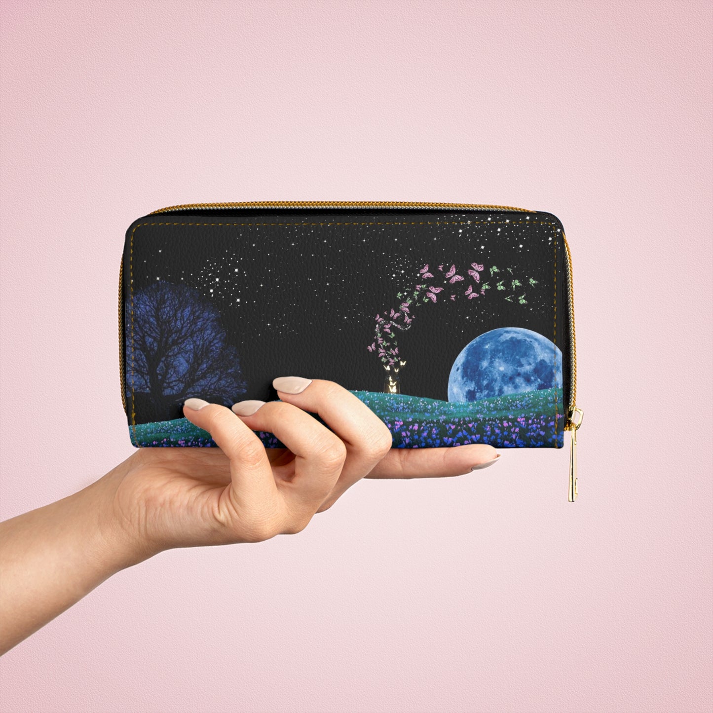 Custom Butterfly Zipper Wallet