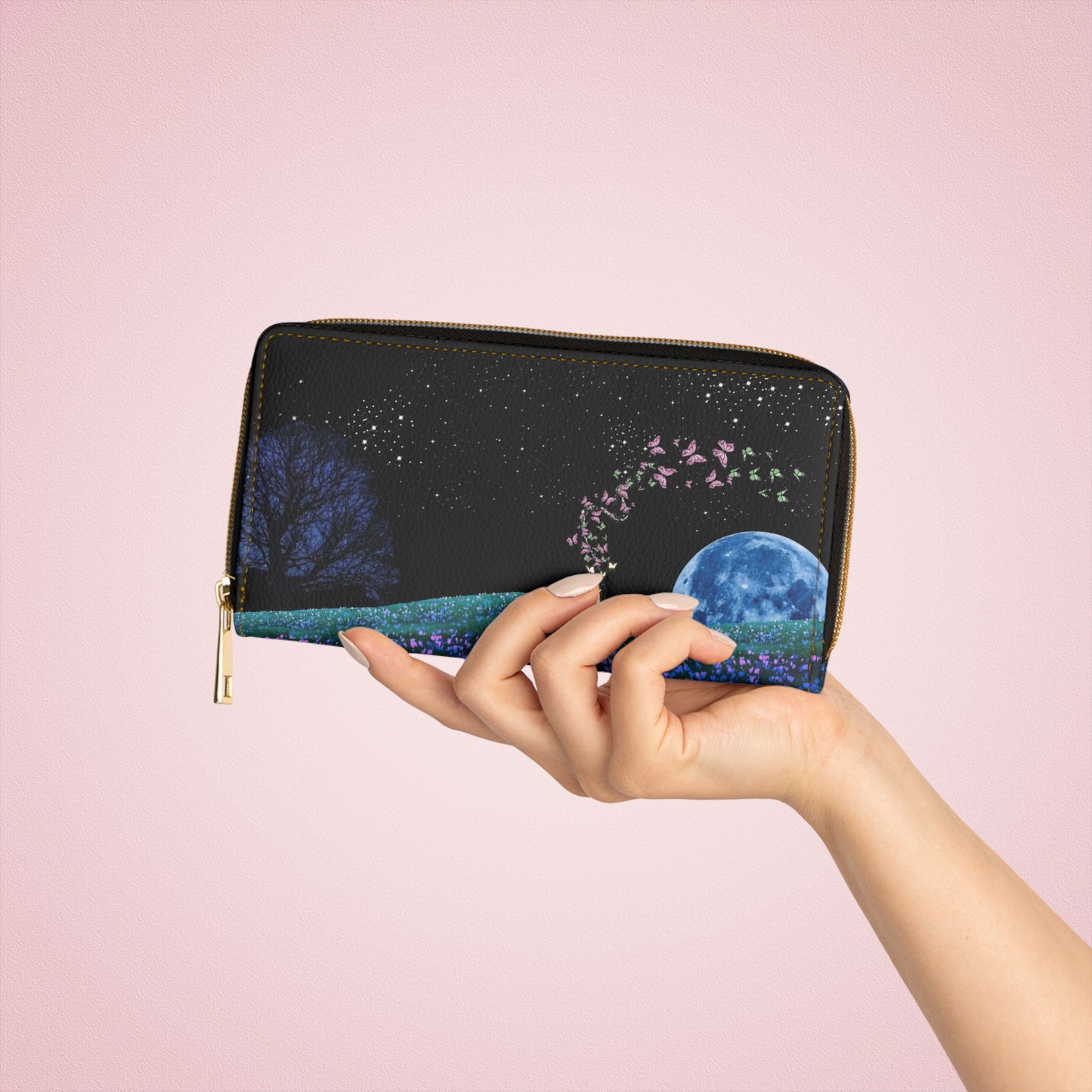 Custom Butterfly Zipper Wallet