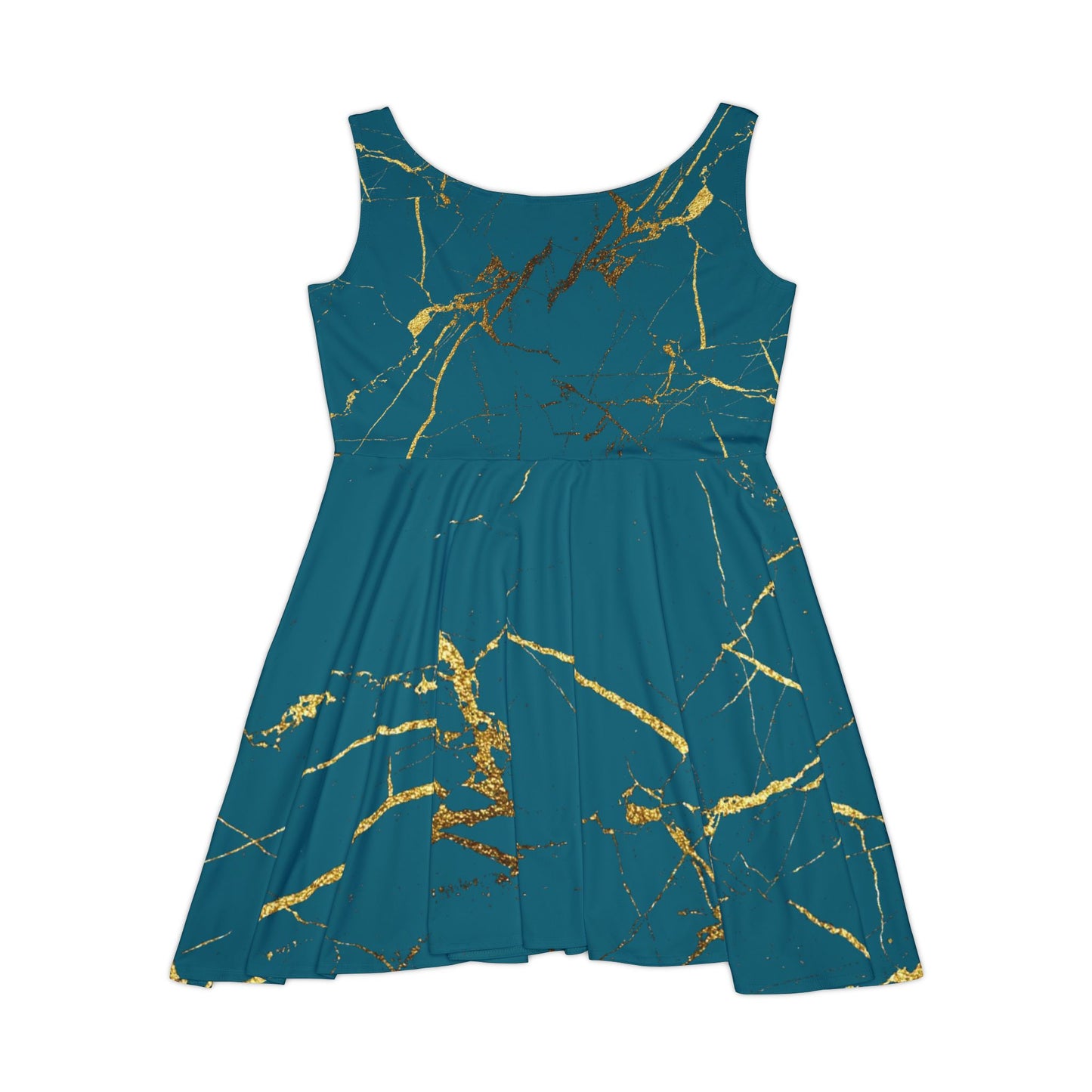 Duval Teal Dress with Golden Flair