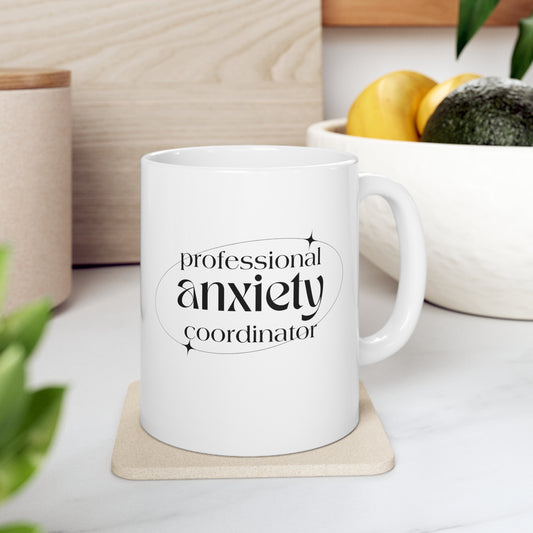 "Professional Anxiety Coordinator" Novelty Mug - Perfect Gift for Humor and Coffee Lovers